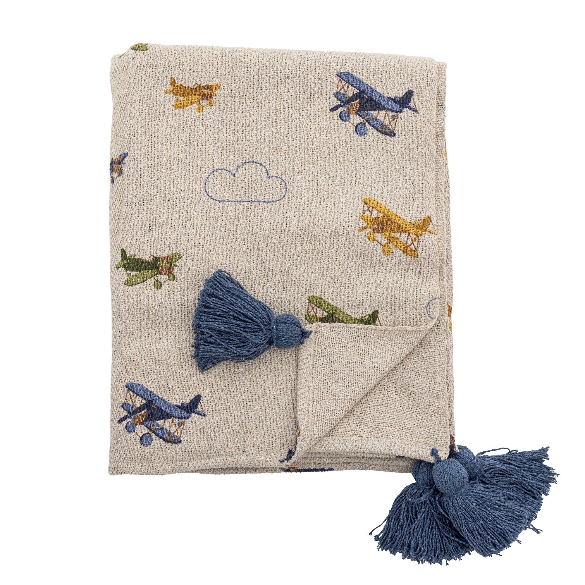 Bloomingville Mini Plane Throw, Natur, Återvunnen Bomull