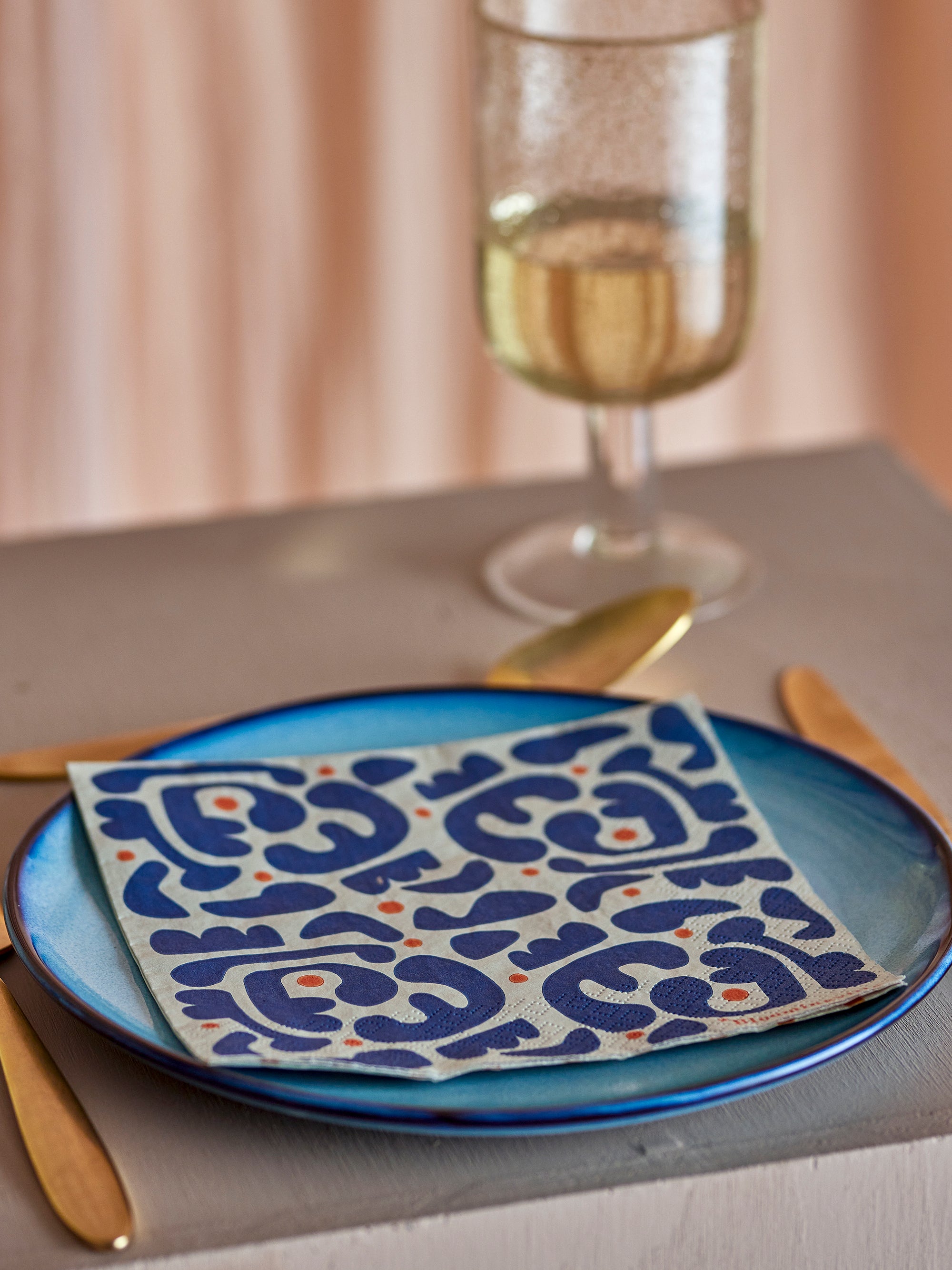 Bloomingville Eviaya Servett, Blå, FSC® Mix, Papper