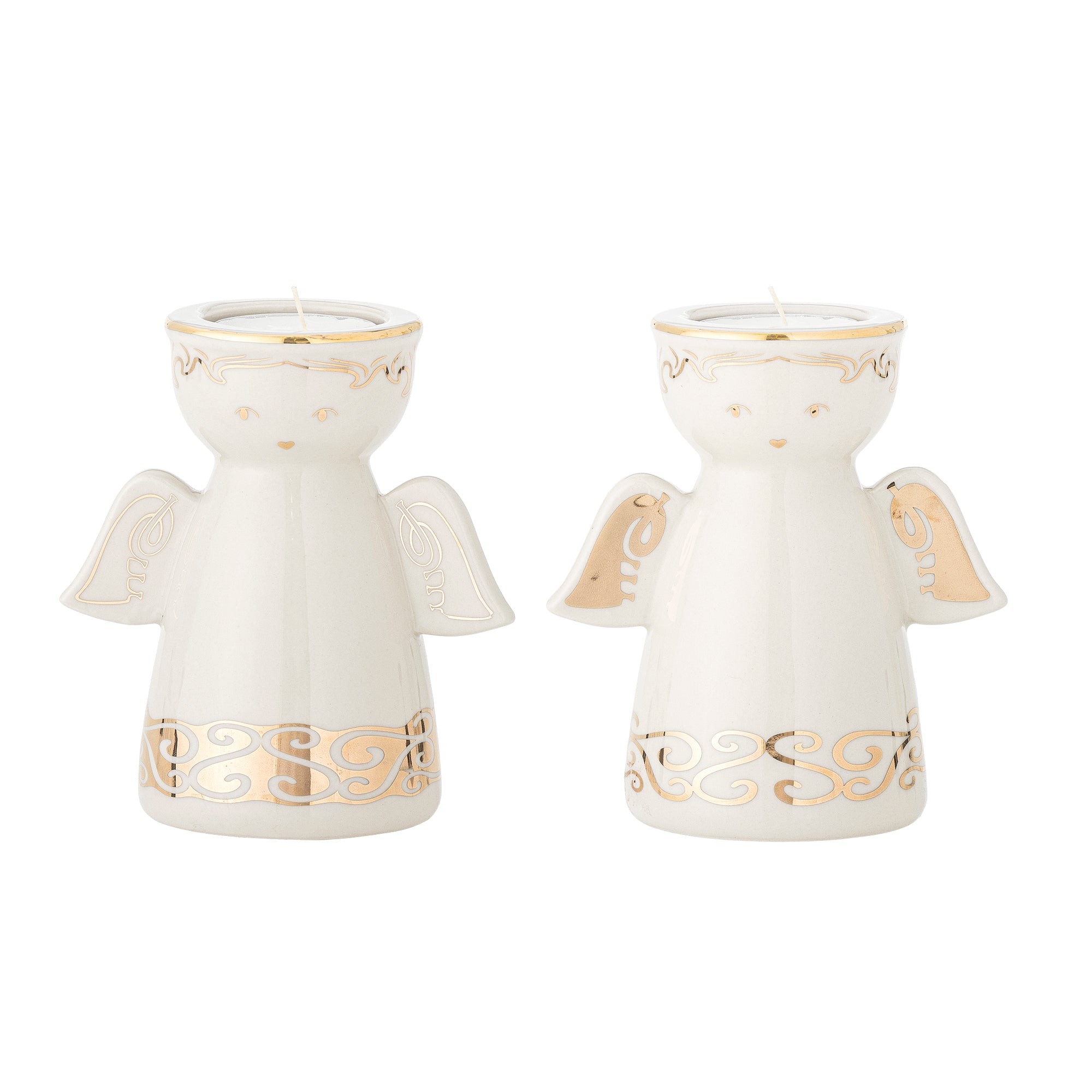 Bloomingville Faella Votiv- & Ljuslykta, Vit, Stengods