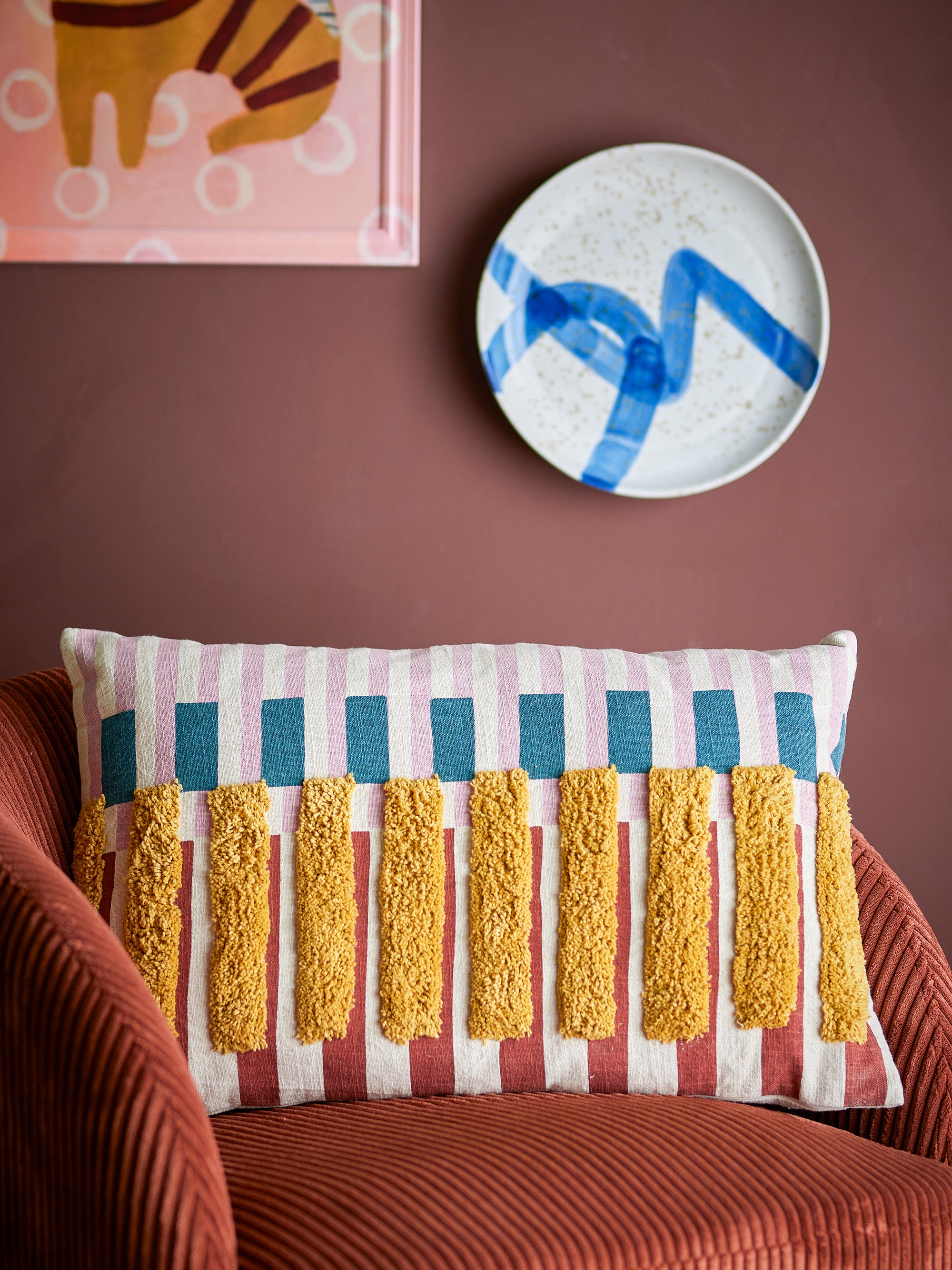 Bloomingville Lane Kudde, Multi, Bomull