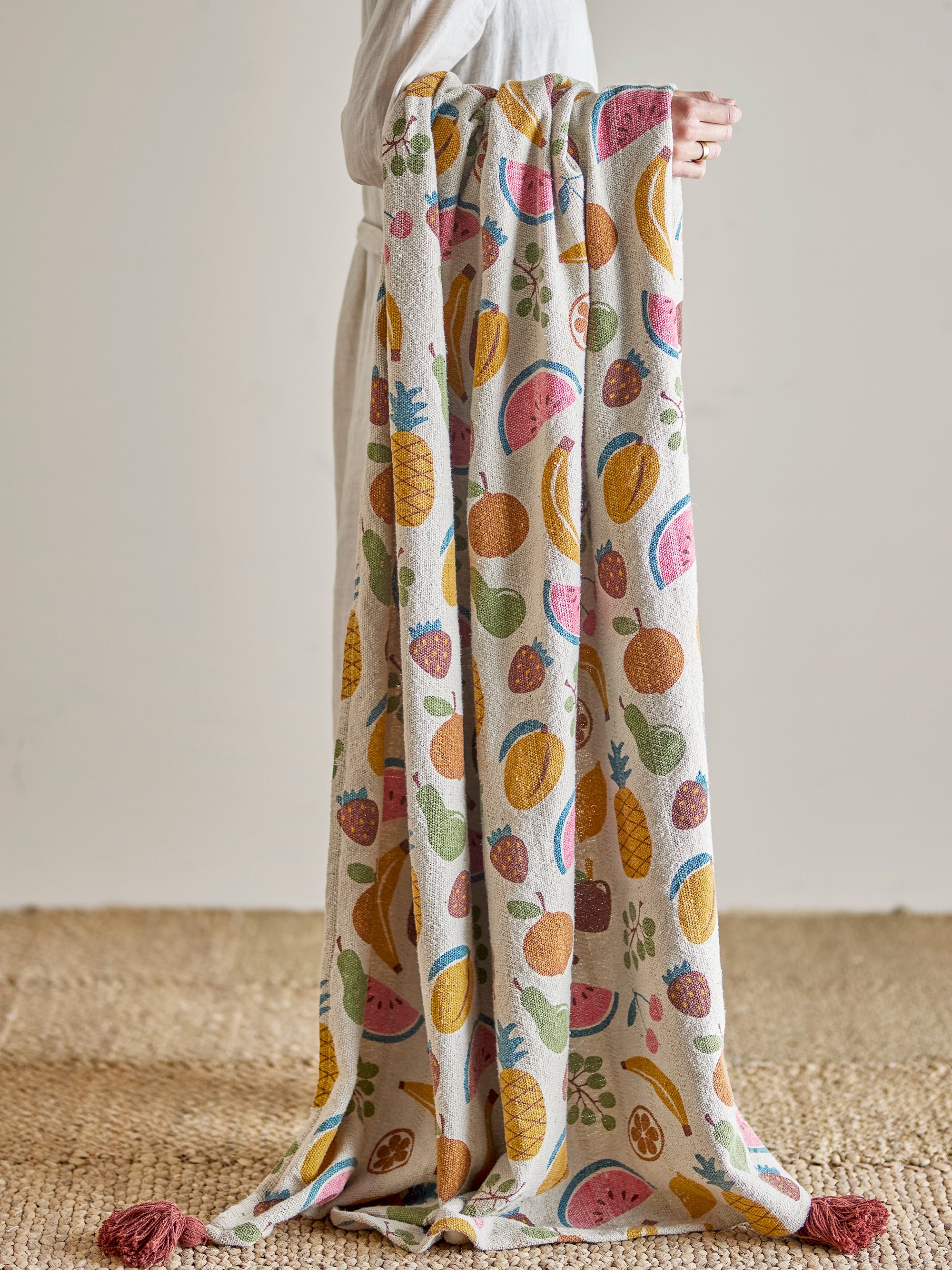 Bloomingville Mini Fruitta Pläd, Multi, Återvunnen Bomull