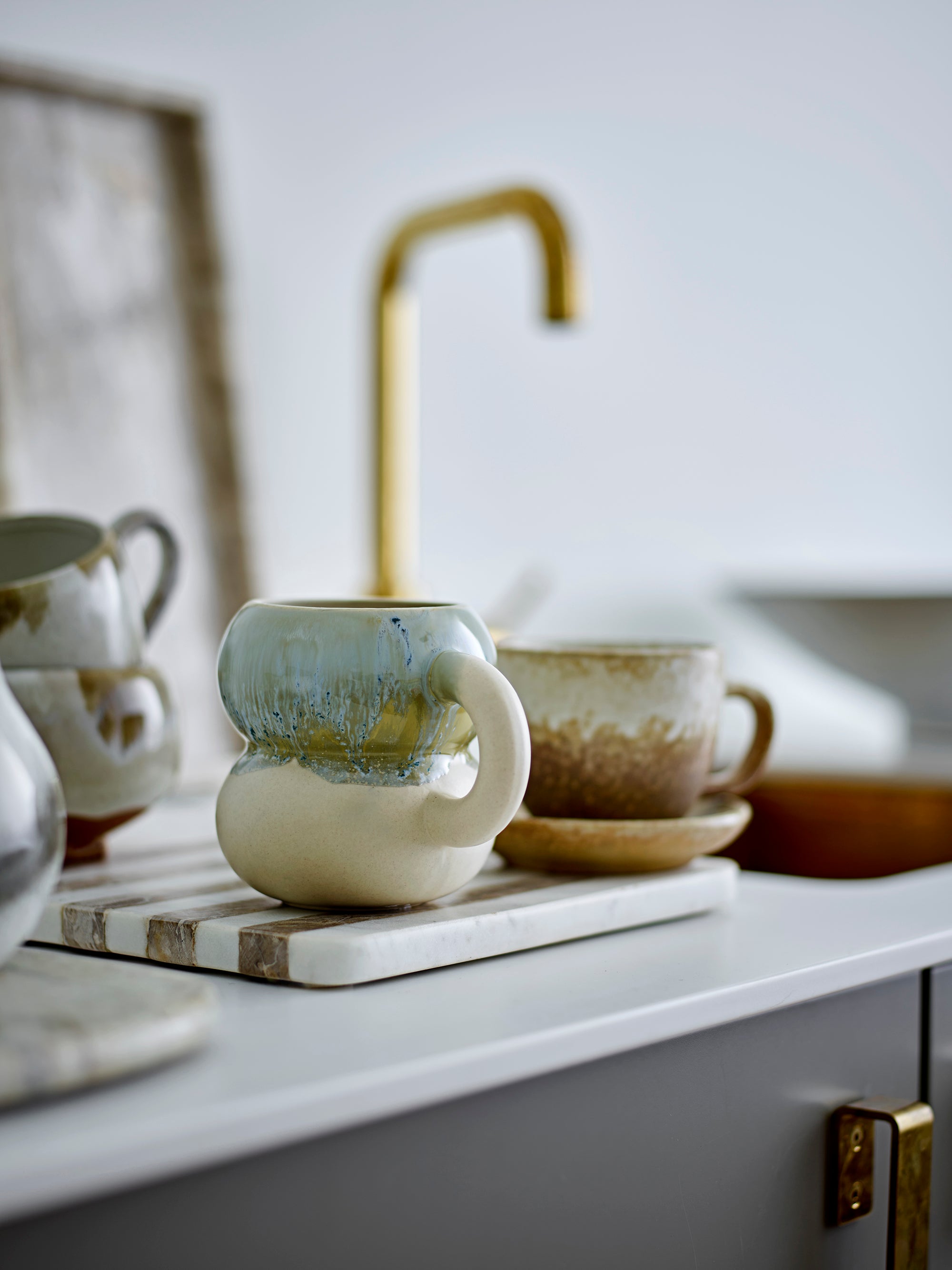 Bloomingville Luna Cup, Blå, Stengods