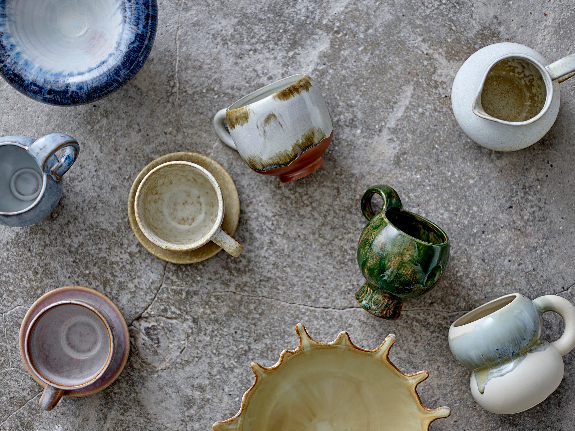 Bloomingville Luna Cup, Blå, Stengods