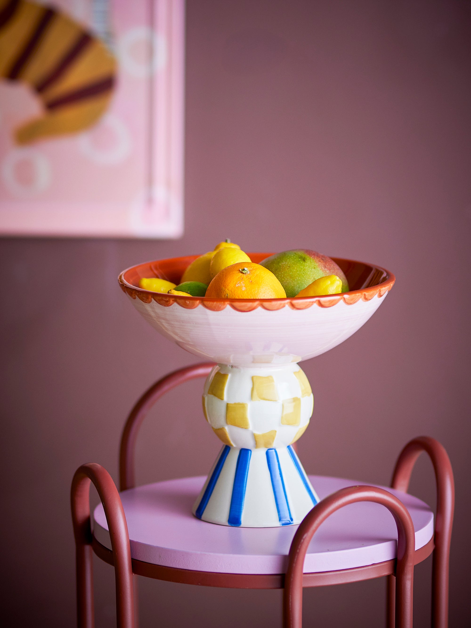 Bloomingville Bob Piedestal Skål, Multi, Stengods