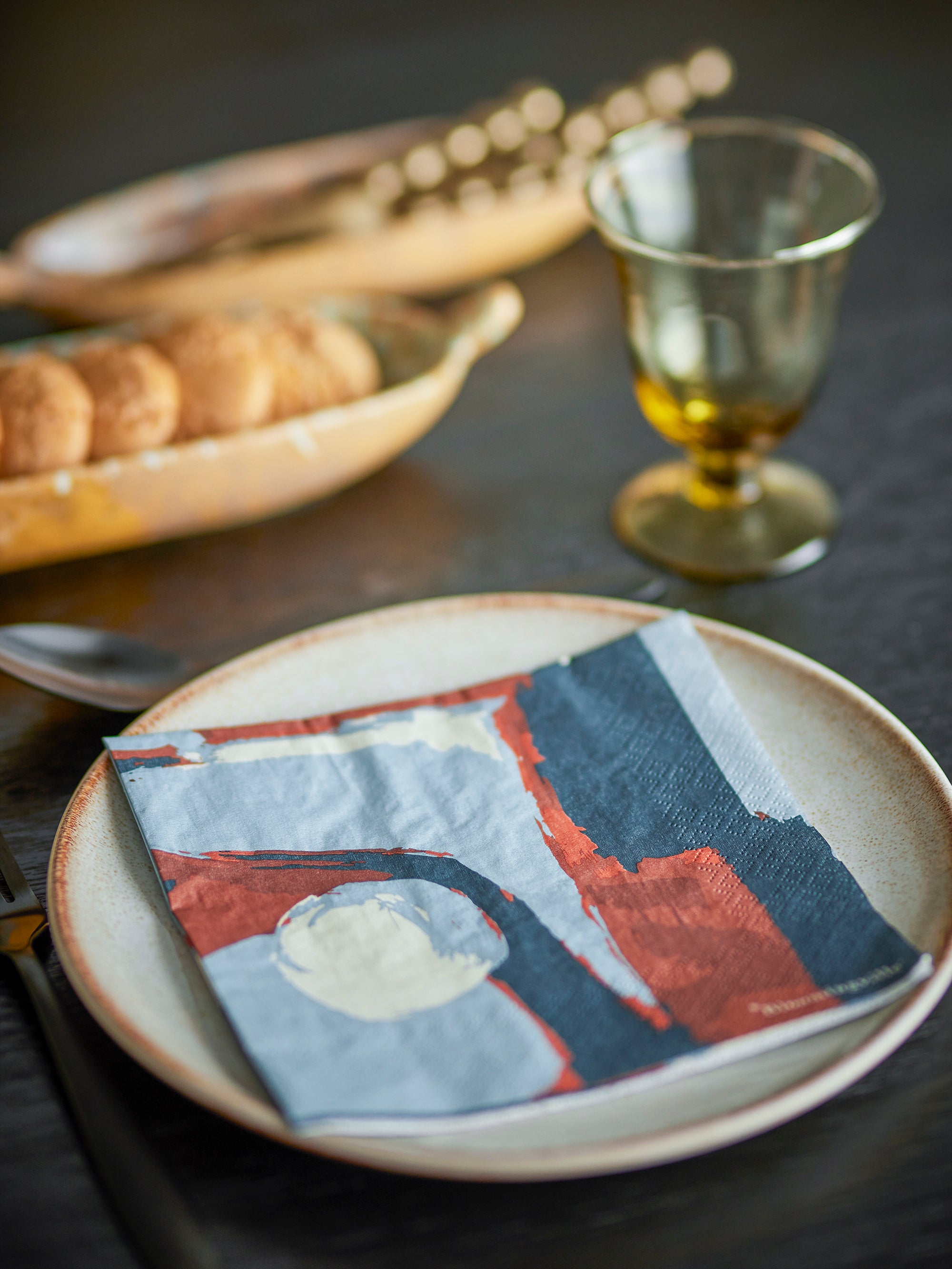 Bloomingville Arty Servett, Blå, FSC® Mix, Papper