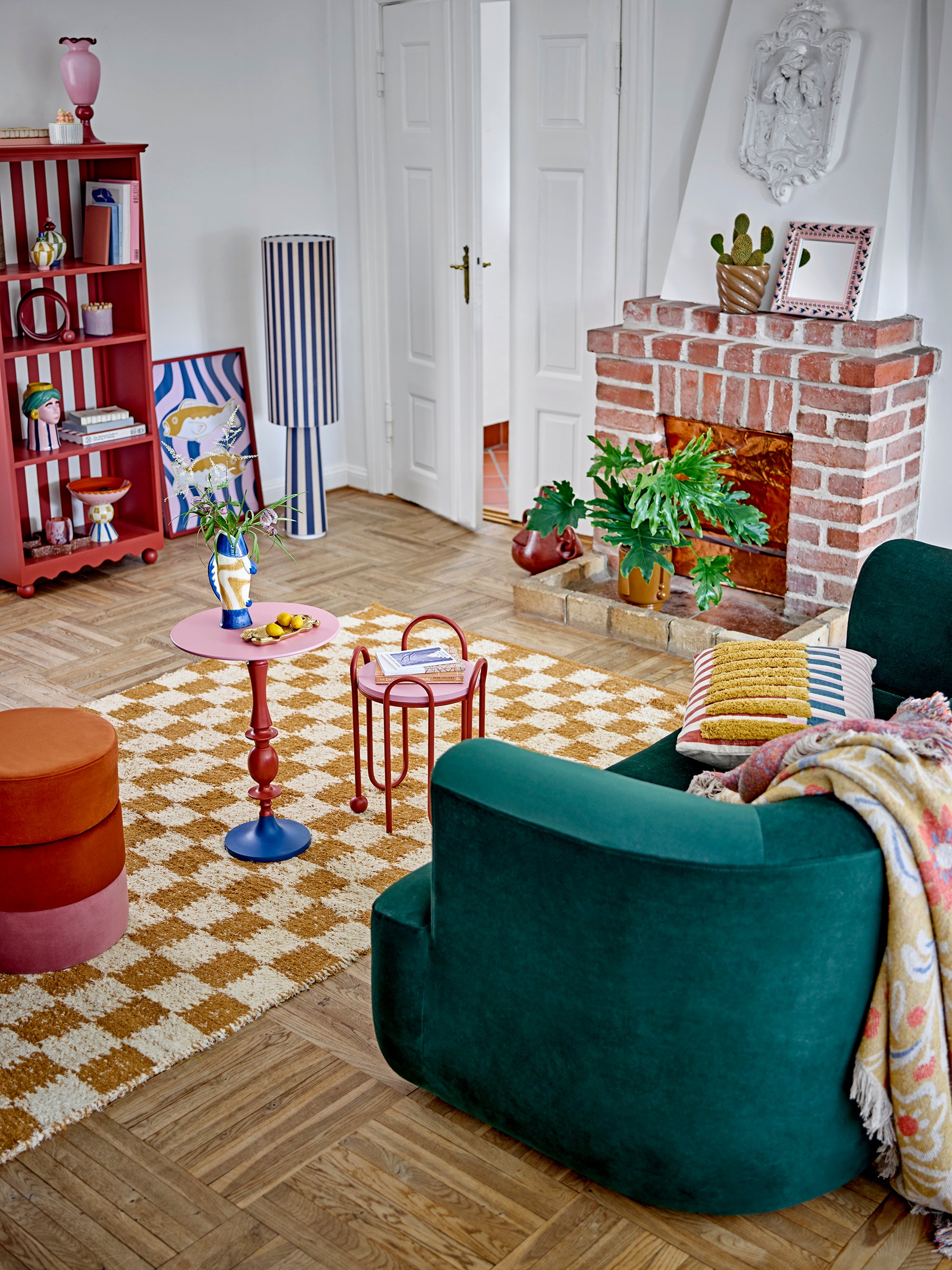 Bloomingville Remy Illustration med Ram, Flerfärgad, Granträ