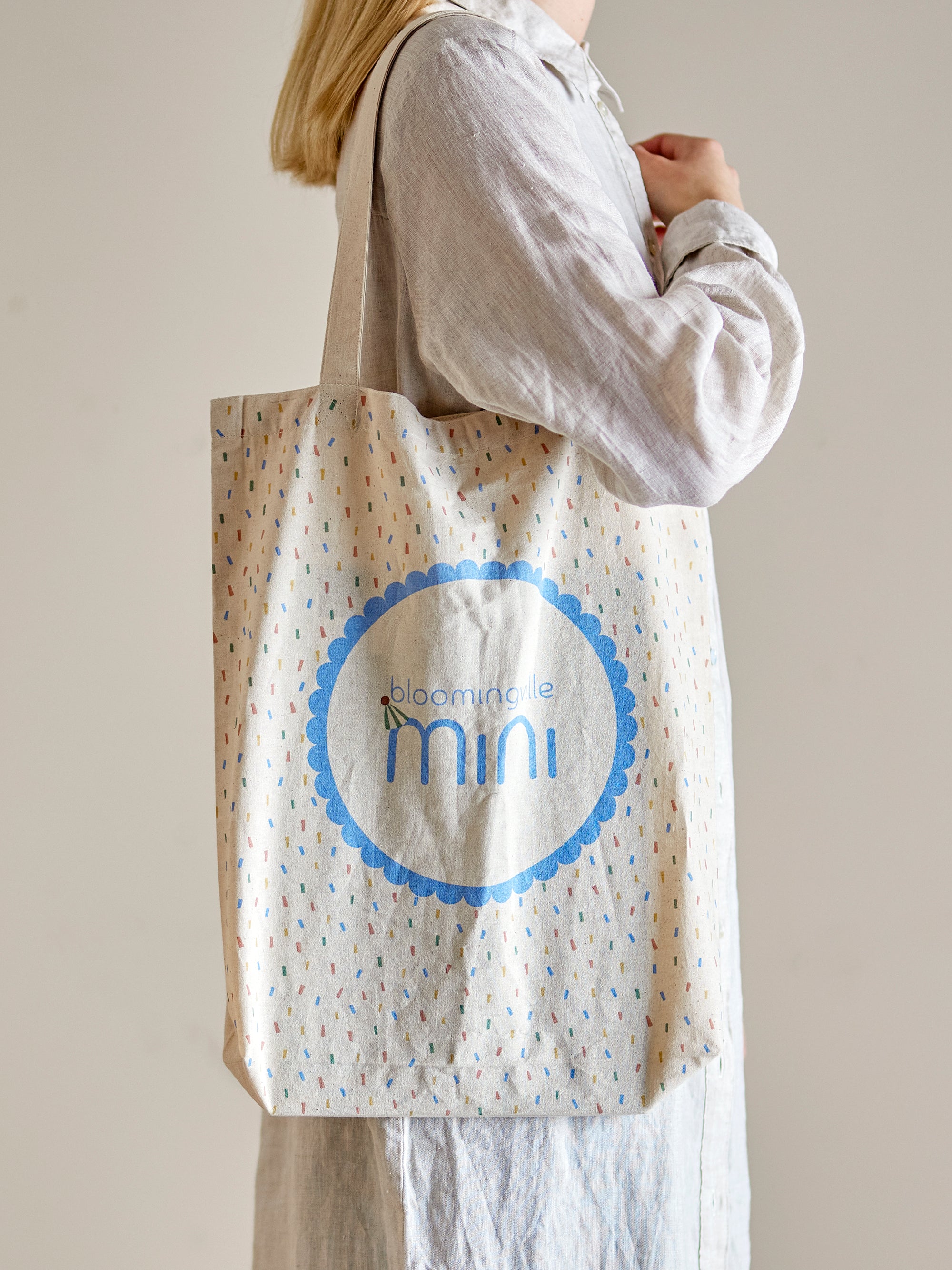 Bloomingville Mini Celebrate Tote-väska, Blå, Bomull