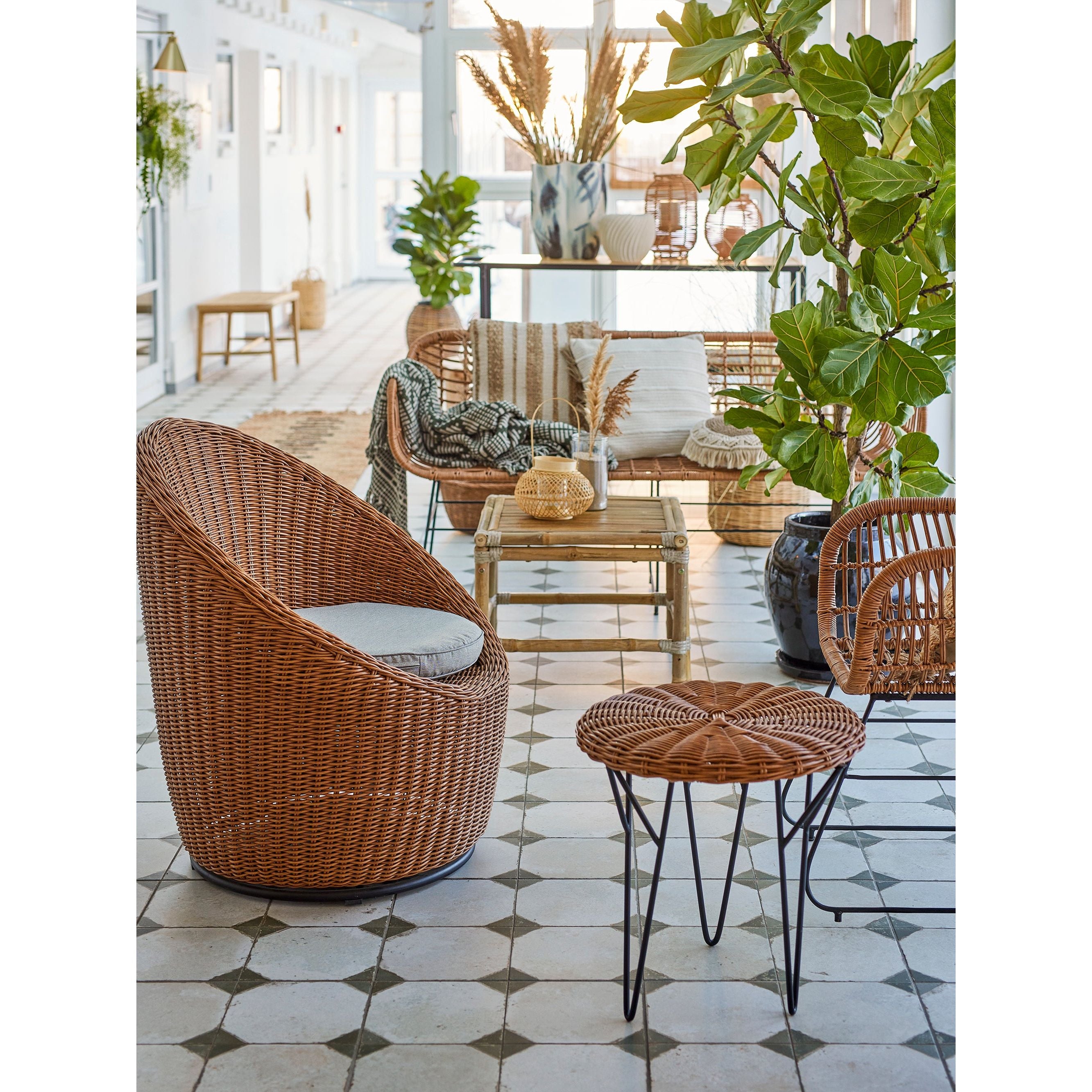 Bloomingville Roccas Loungestol, Brun, Polyrattan