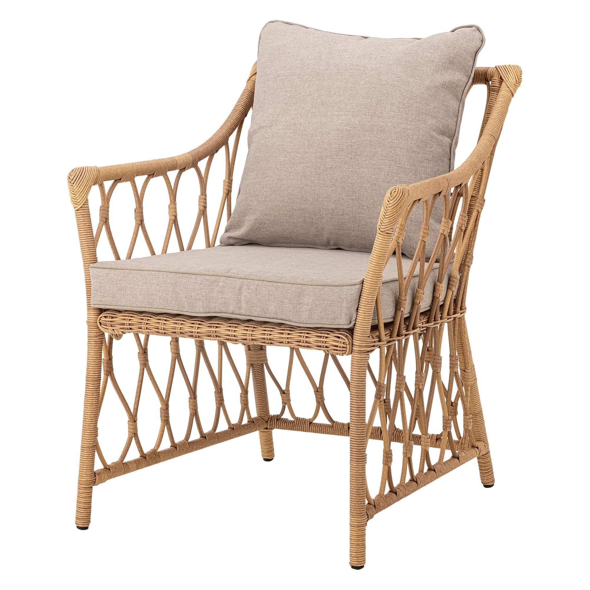 Bloomingville Belluce Loungestol med Pall, Natur, Polyrattan