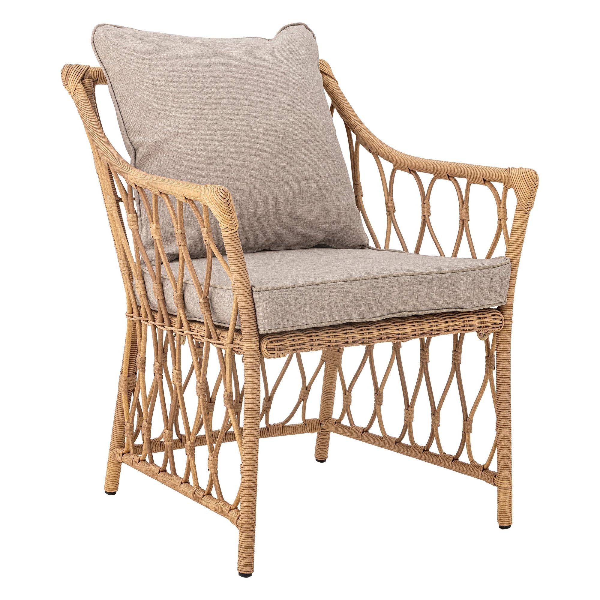 Bloomingville Belluce Loungestol med Pall, Natur, Polyrattan