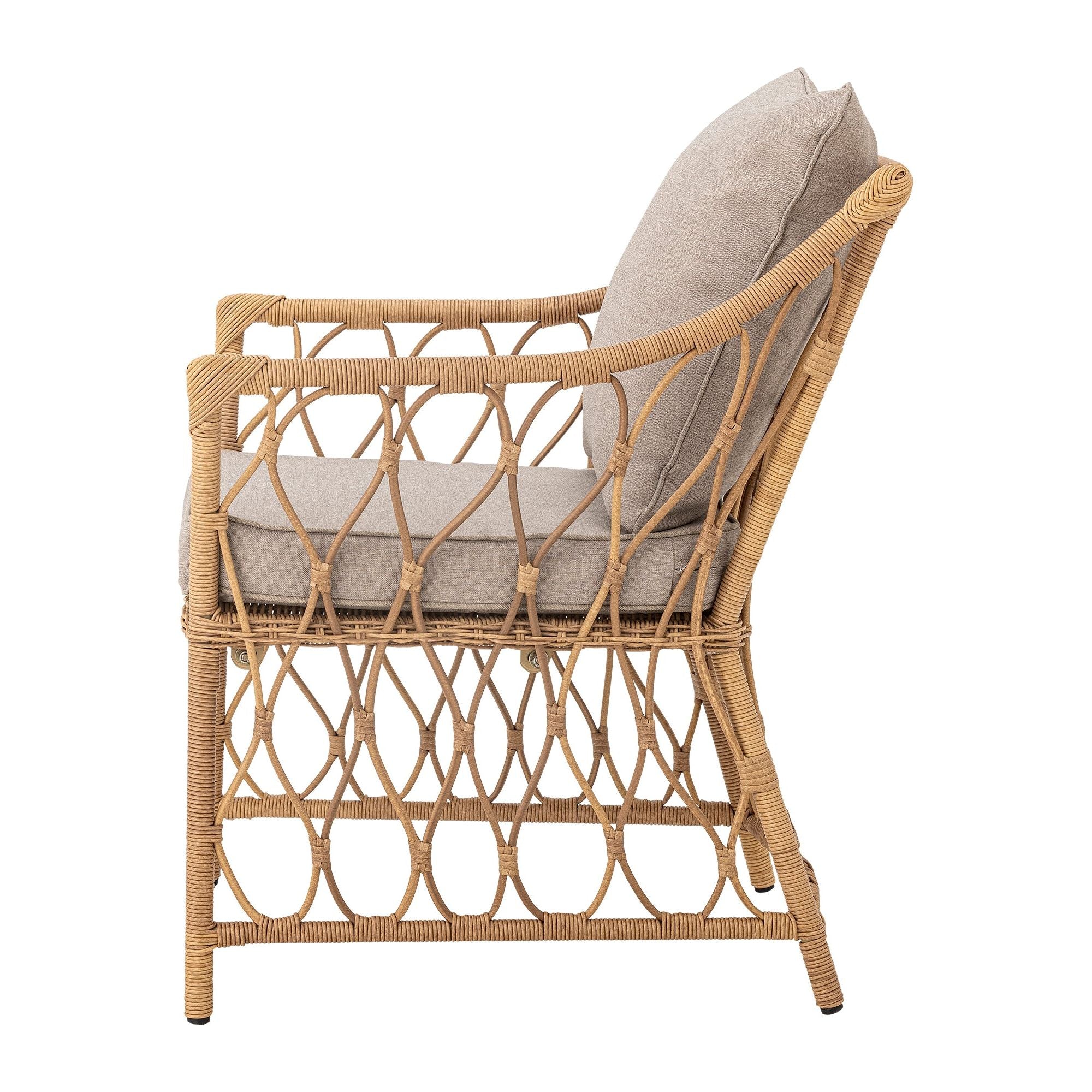 Bloomingville Belluce Loungestol med Pall, Natur, Polyrattan