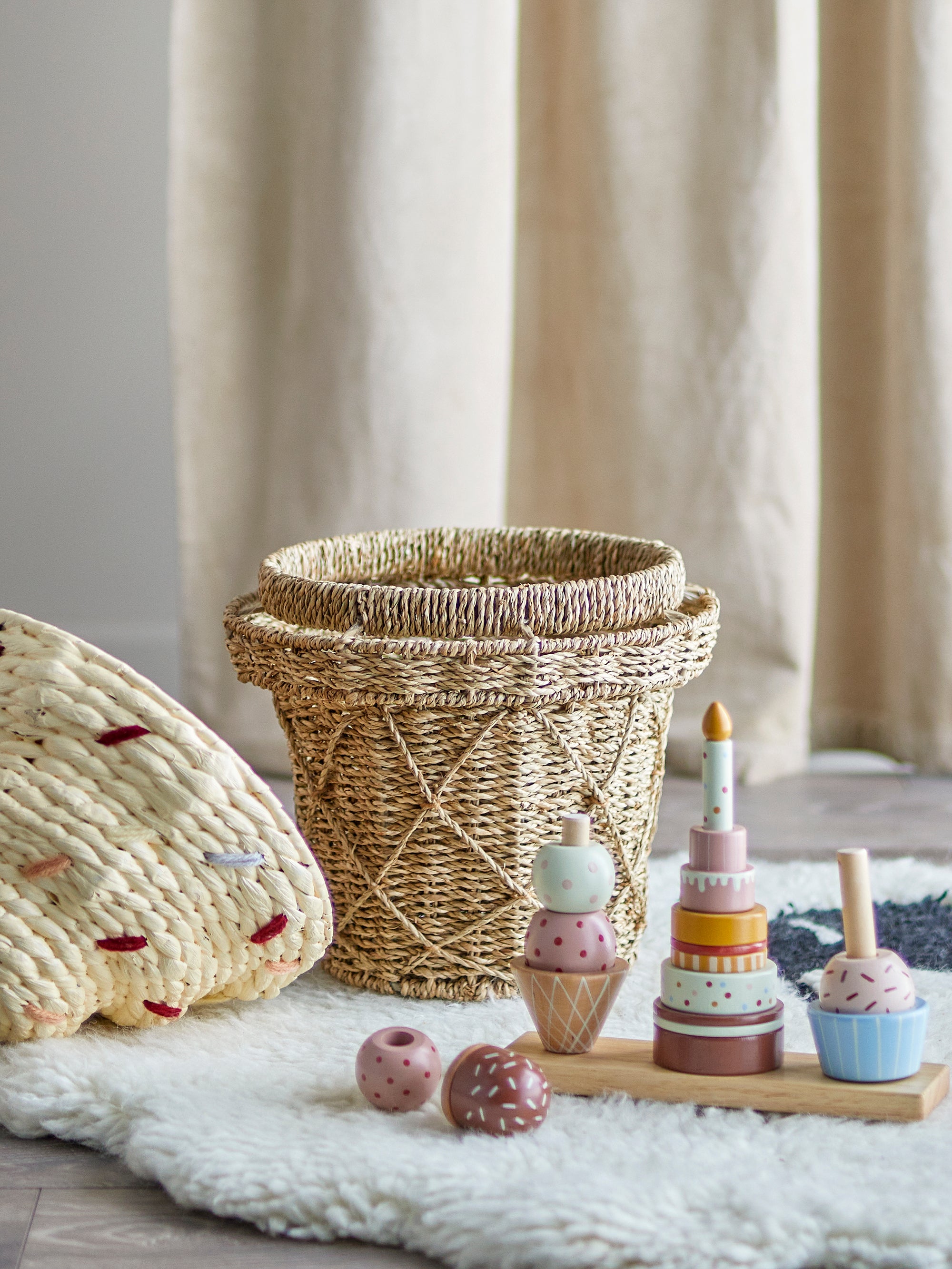 Bloomingville Mini Cillie Korg med Lock, Natur, Sjögräs