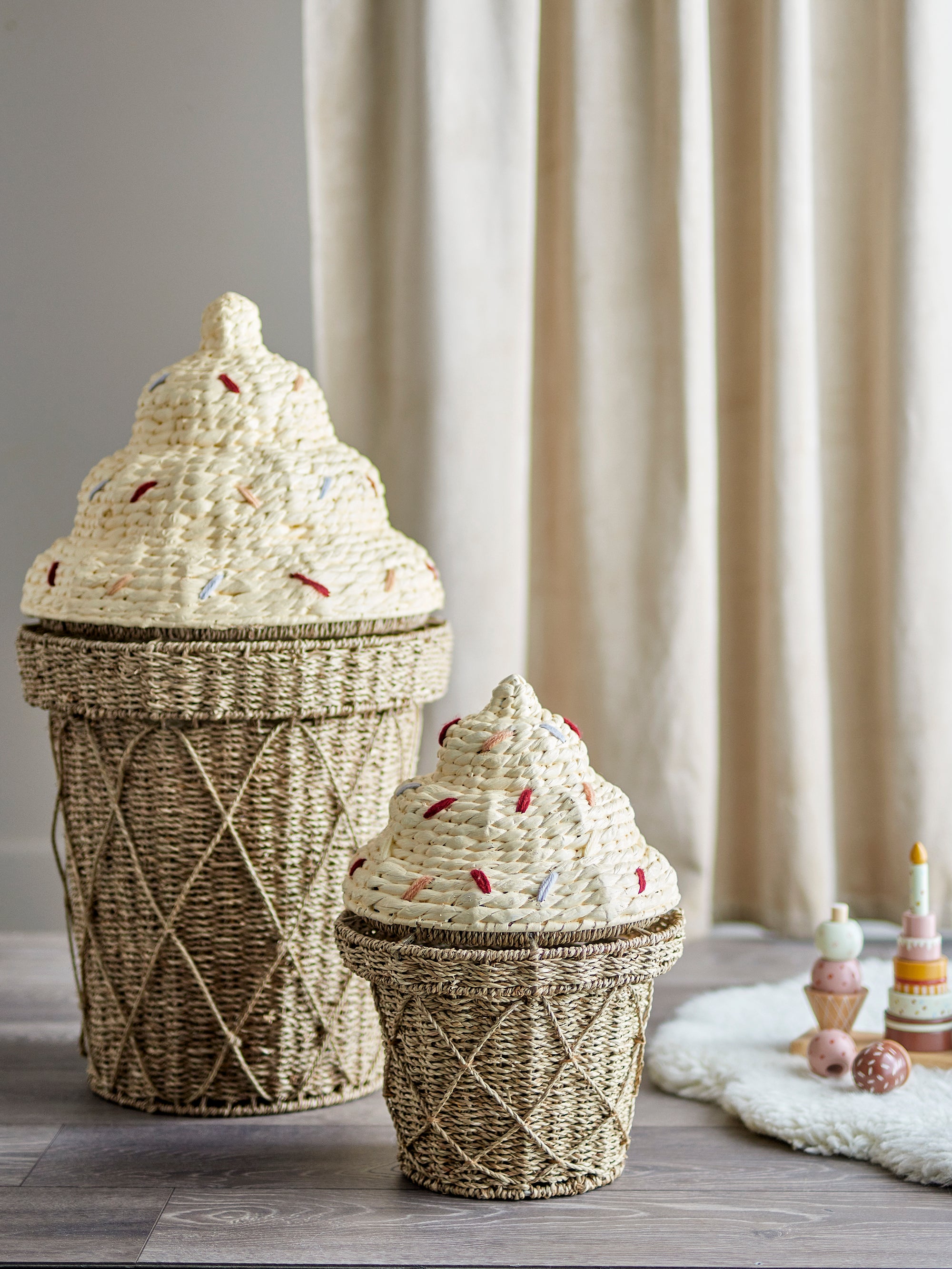 Bloomingville Mini Cillie Korg med Lock, Natur, Sjögräs