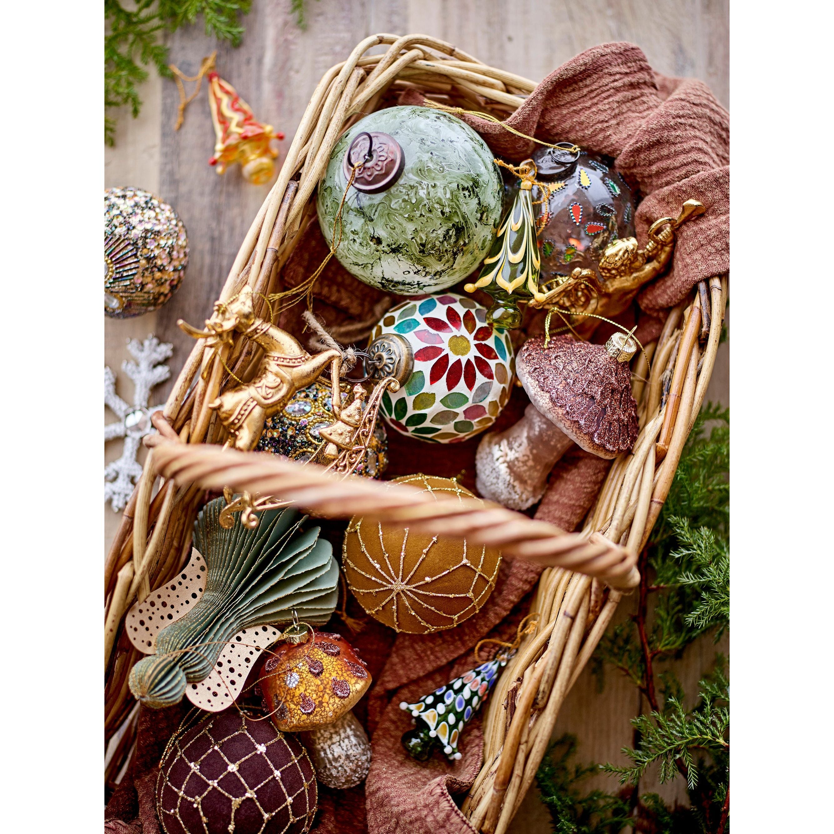 Bloomingville Eleanore Julgranskula, Blå, Glas