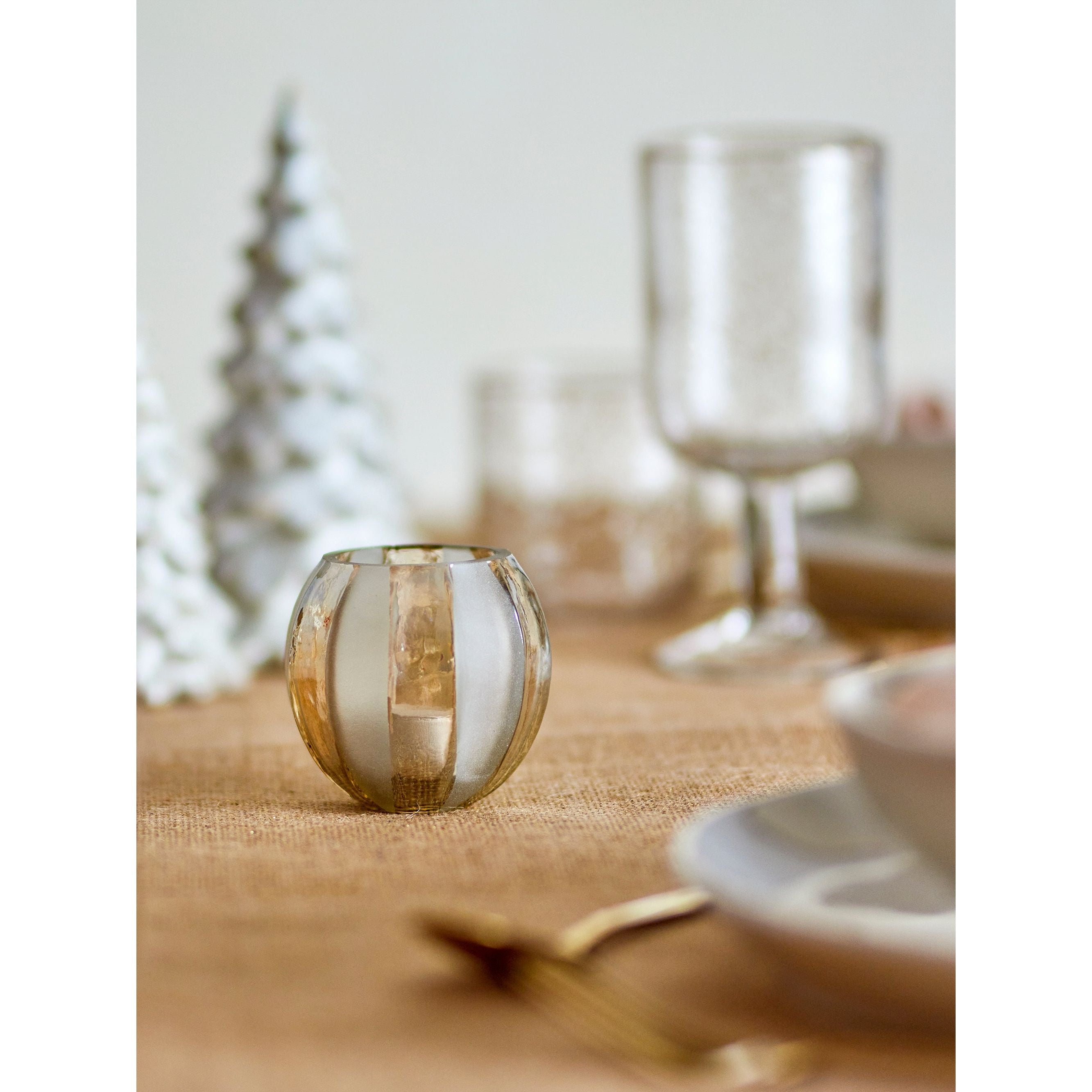 Bloomingville Felisia Värmeljuslykta, Guld, Återvunnet Glas