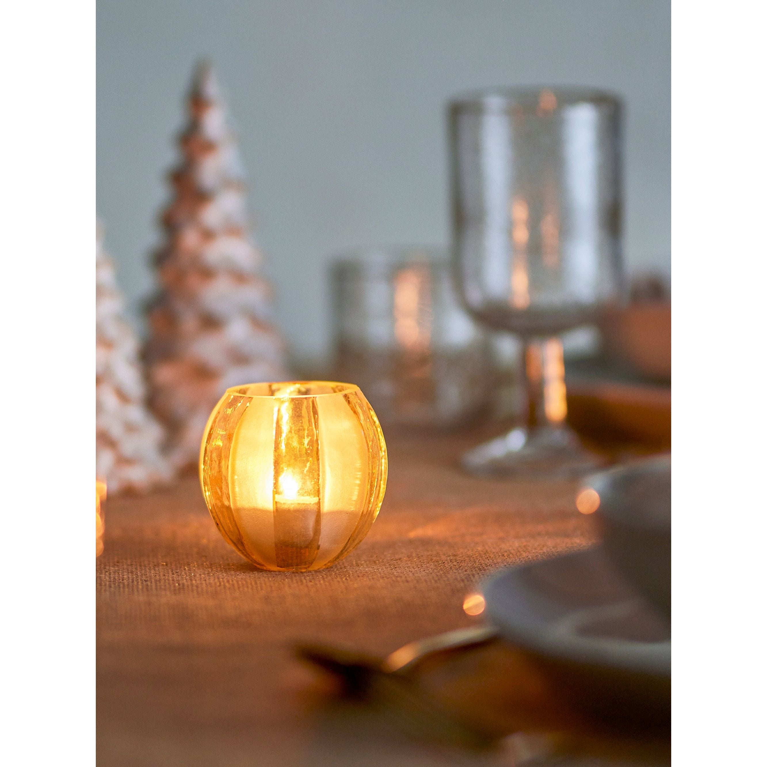 Bloomingville Felisia Värmeljuslykta, Guld, Återvunnet Glas