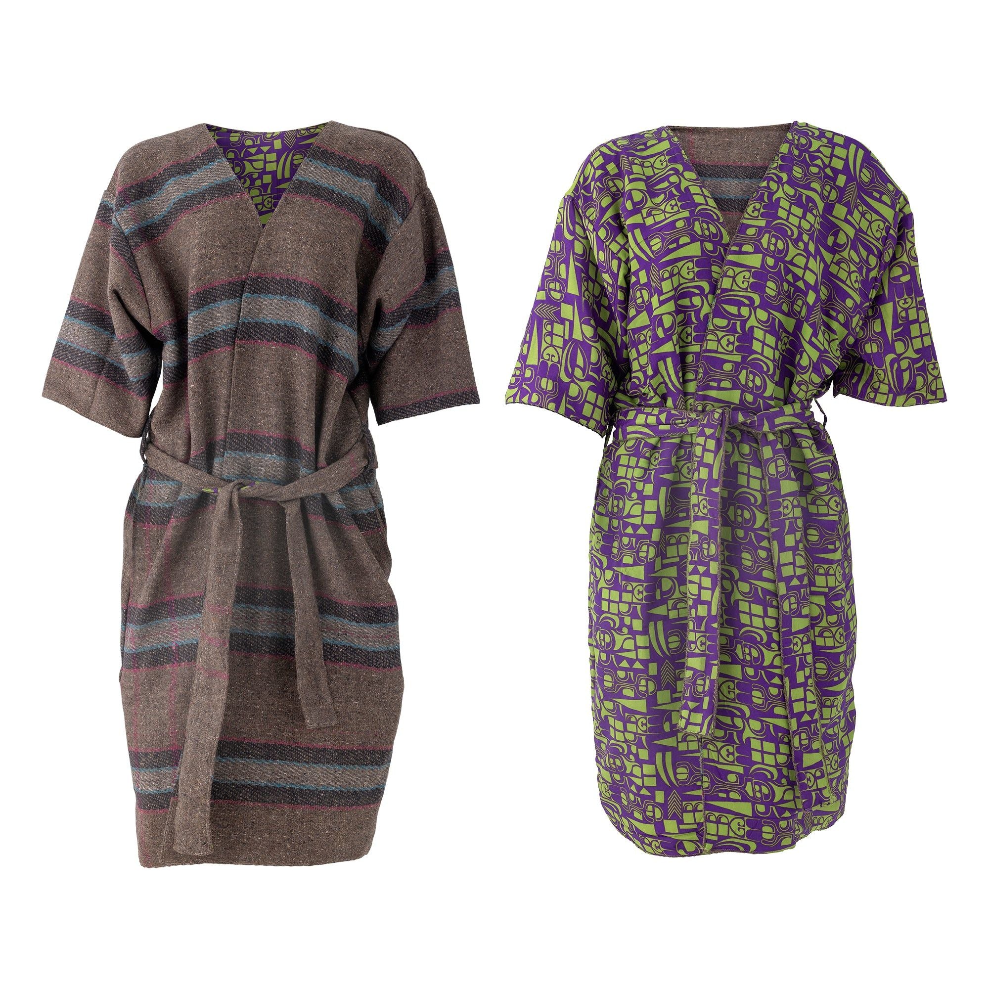 Creative Collection Rieti Kimono, Grå, Återvunnen