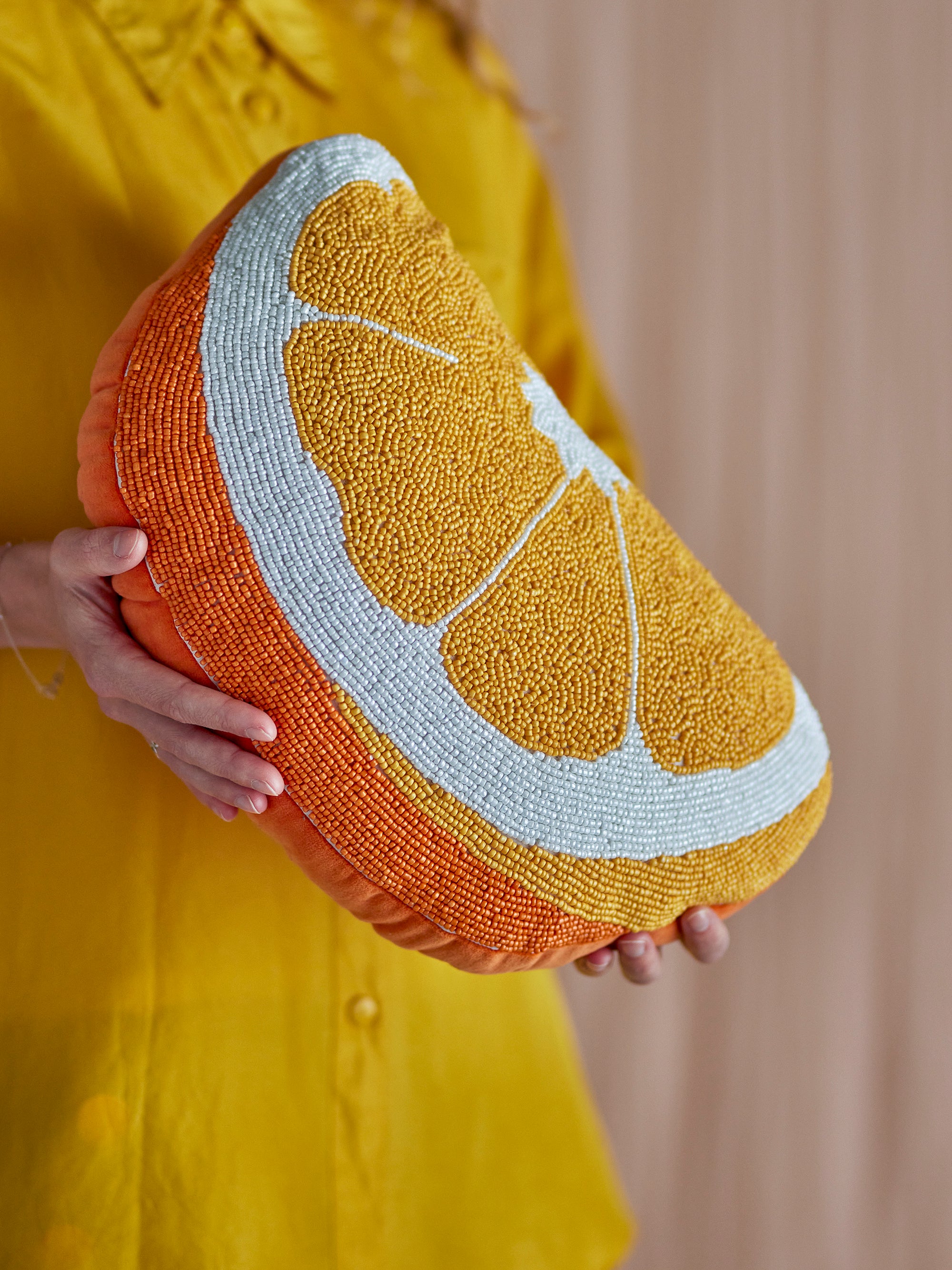 Bloomingville Navelina Kudde, Gul, Bomull