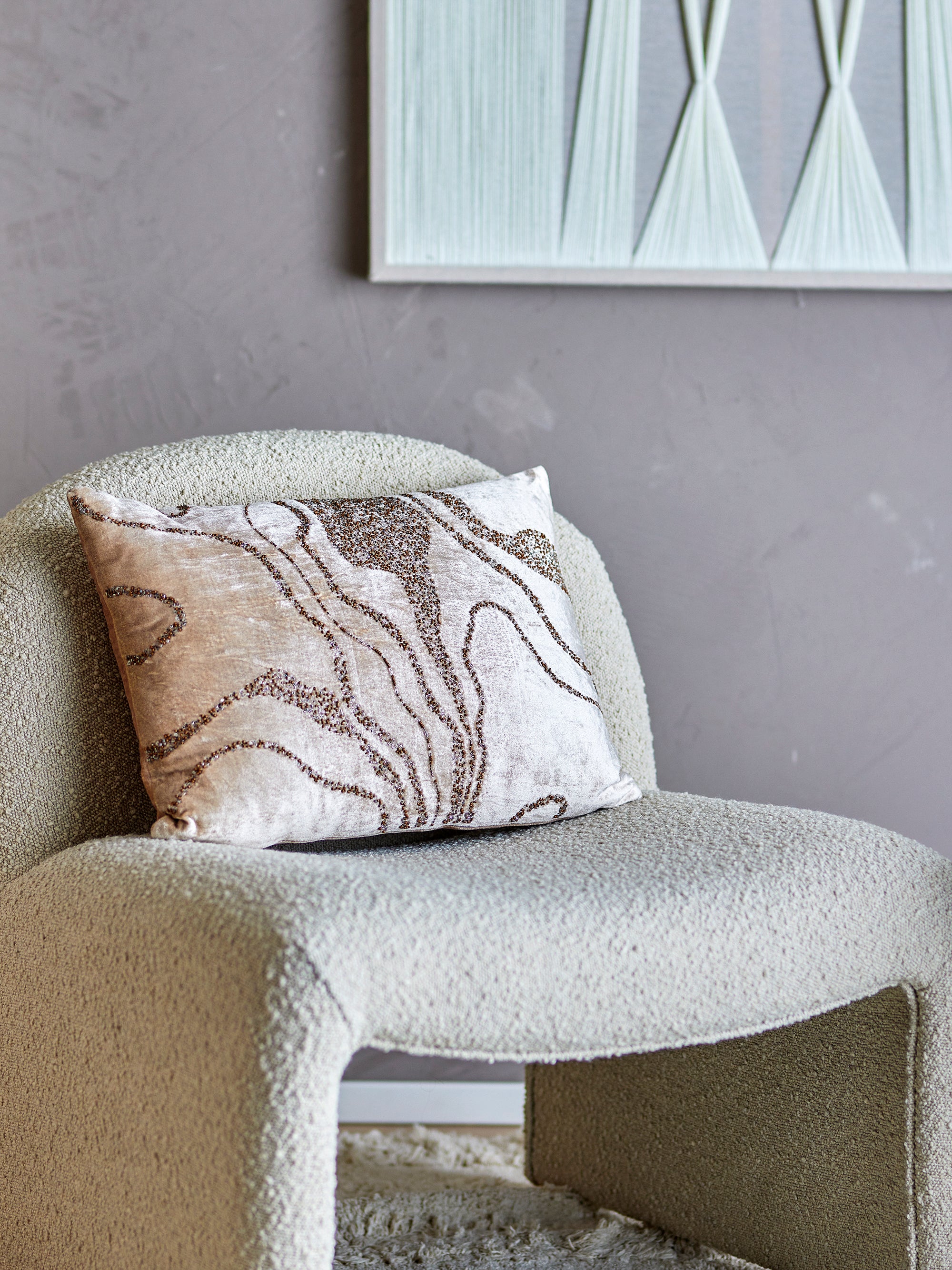 Bloomingville Adelona Kudde, Brun, Viskos