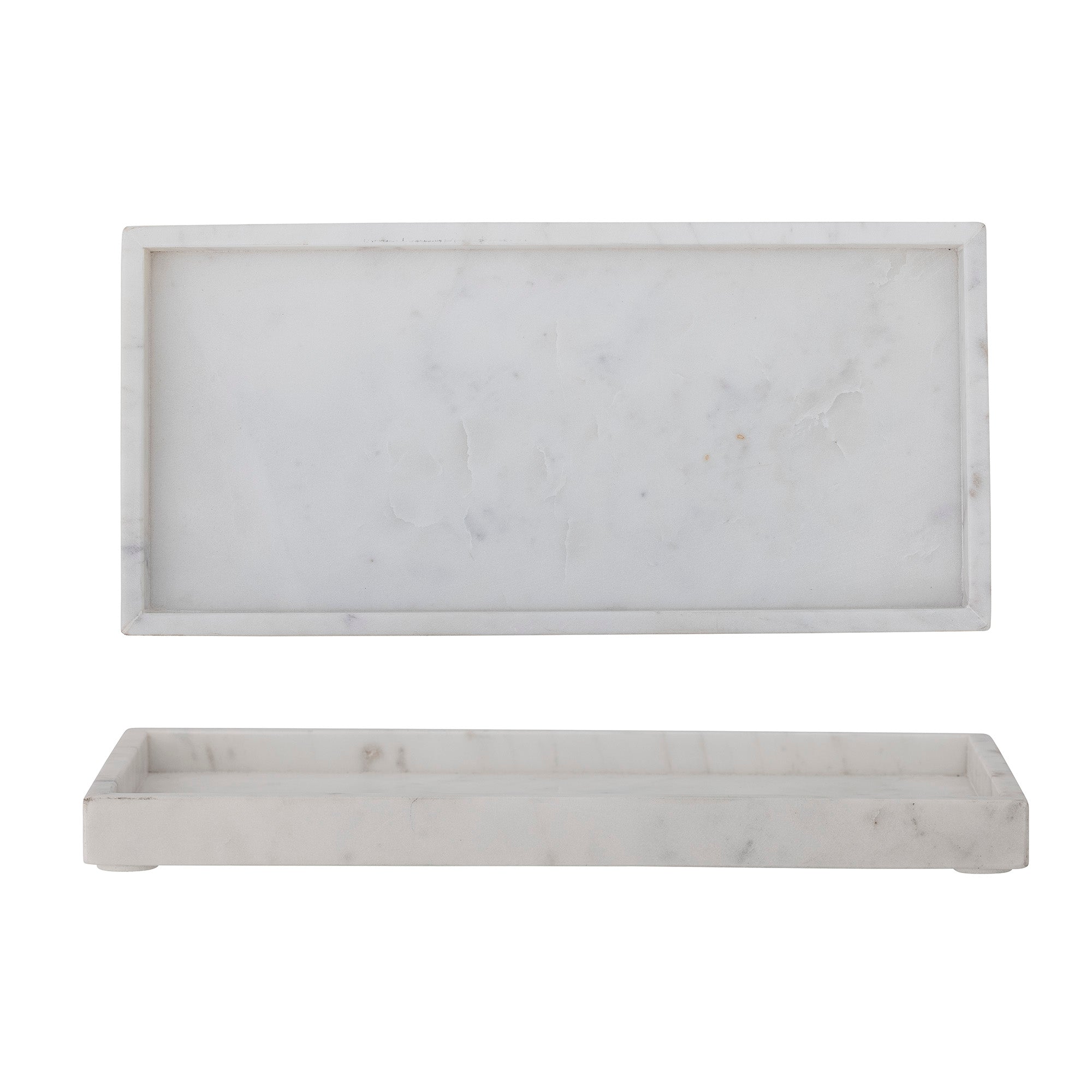 Bloomingville Majsa Bricka, Vit, Marmor