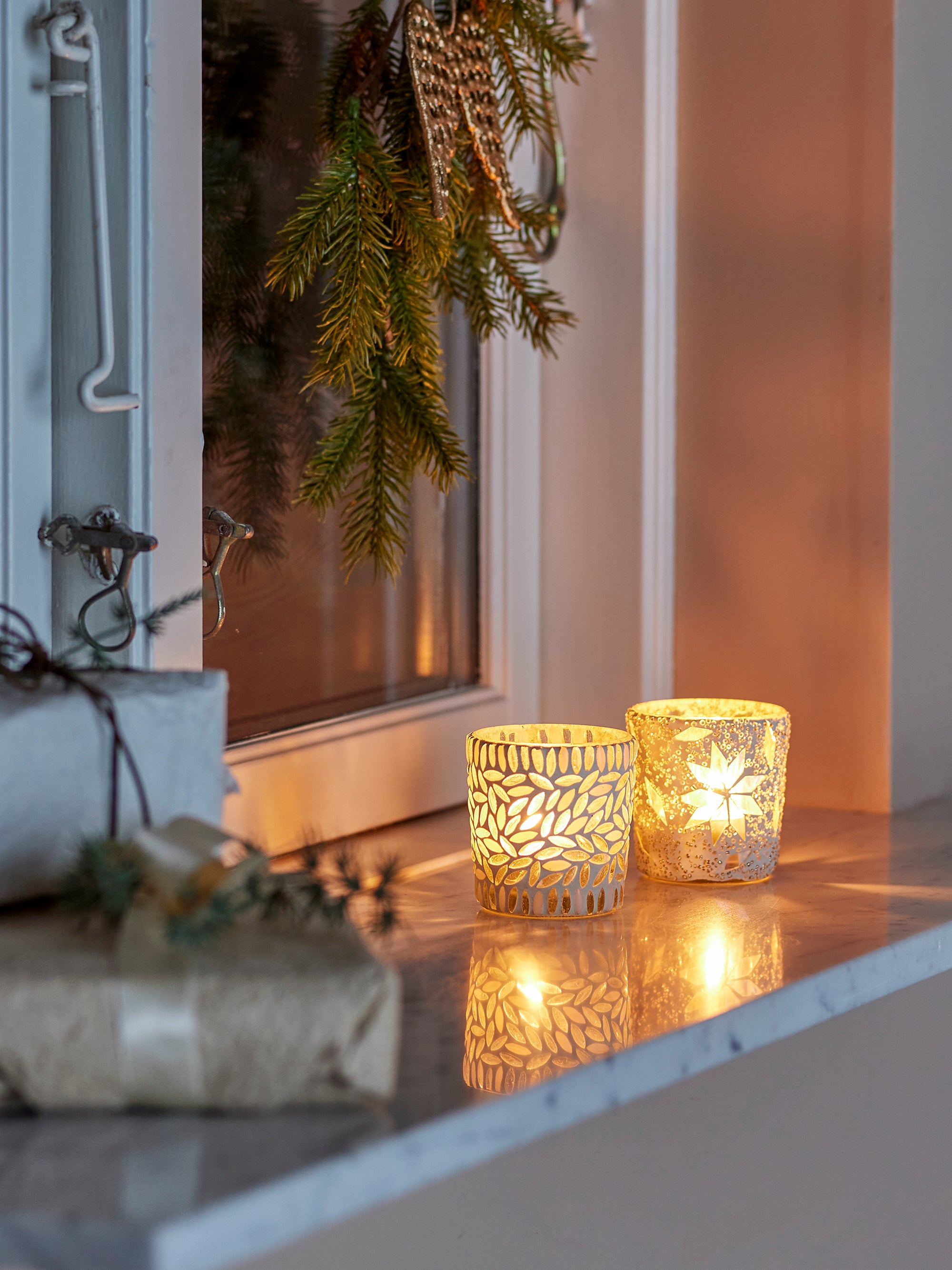 Bloomingville Myr Votivljus, Vit, Glas