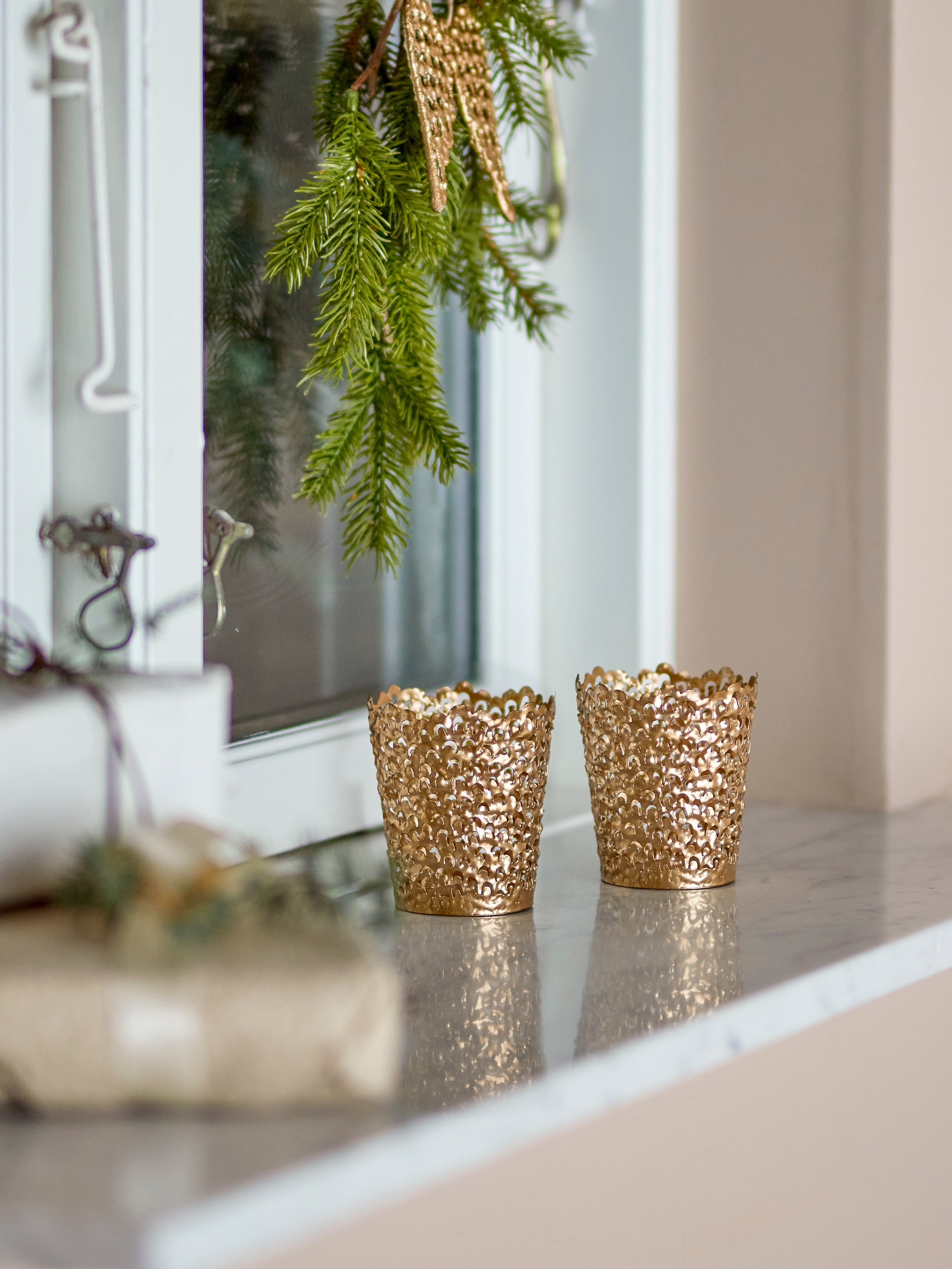 Bloomingville Mizou Votivljuslykta, Guld, Metall