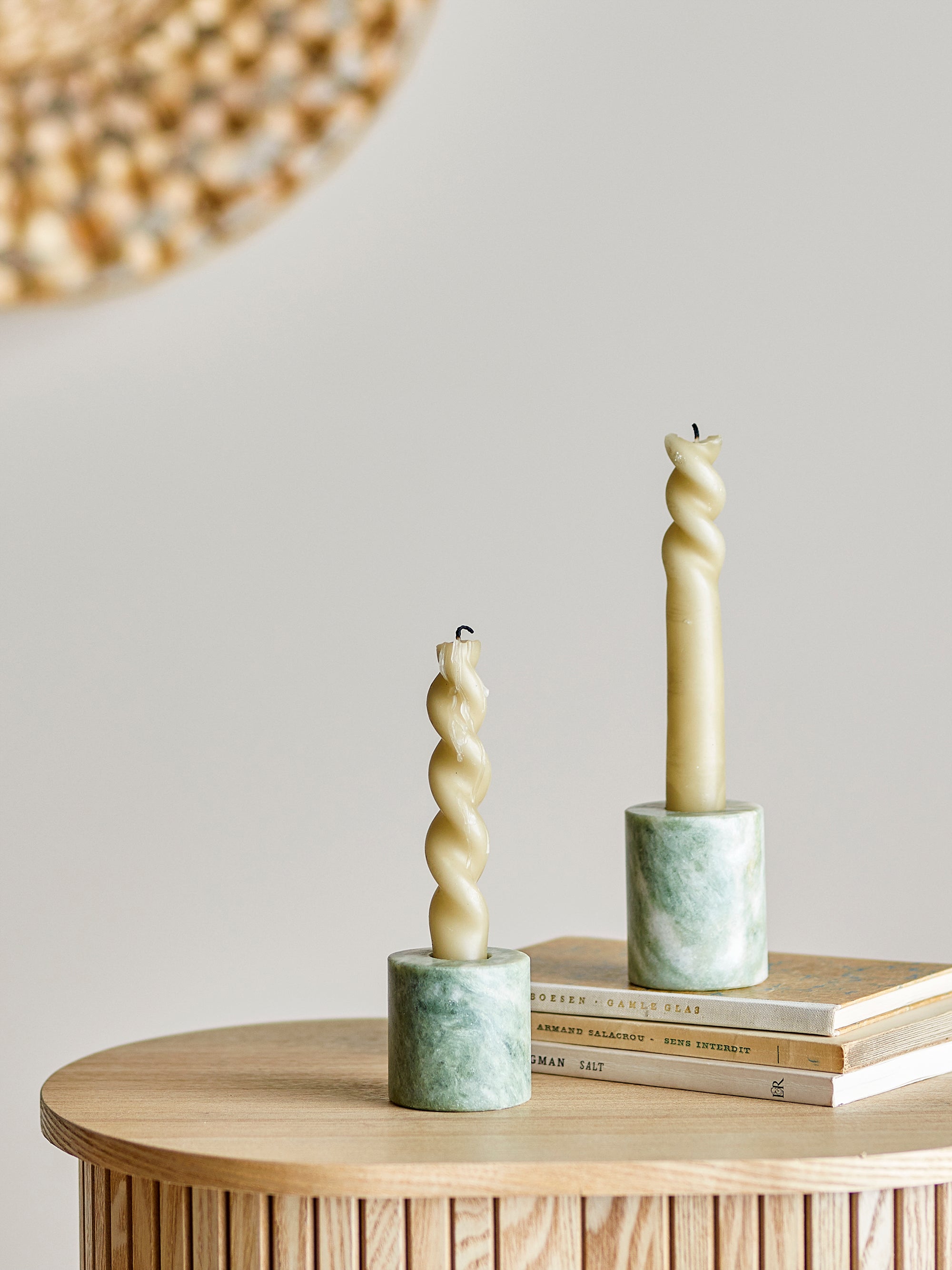 Bloomingville Kokoro Ljuslykta, Grön, Marmor