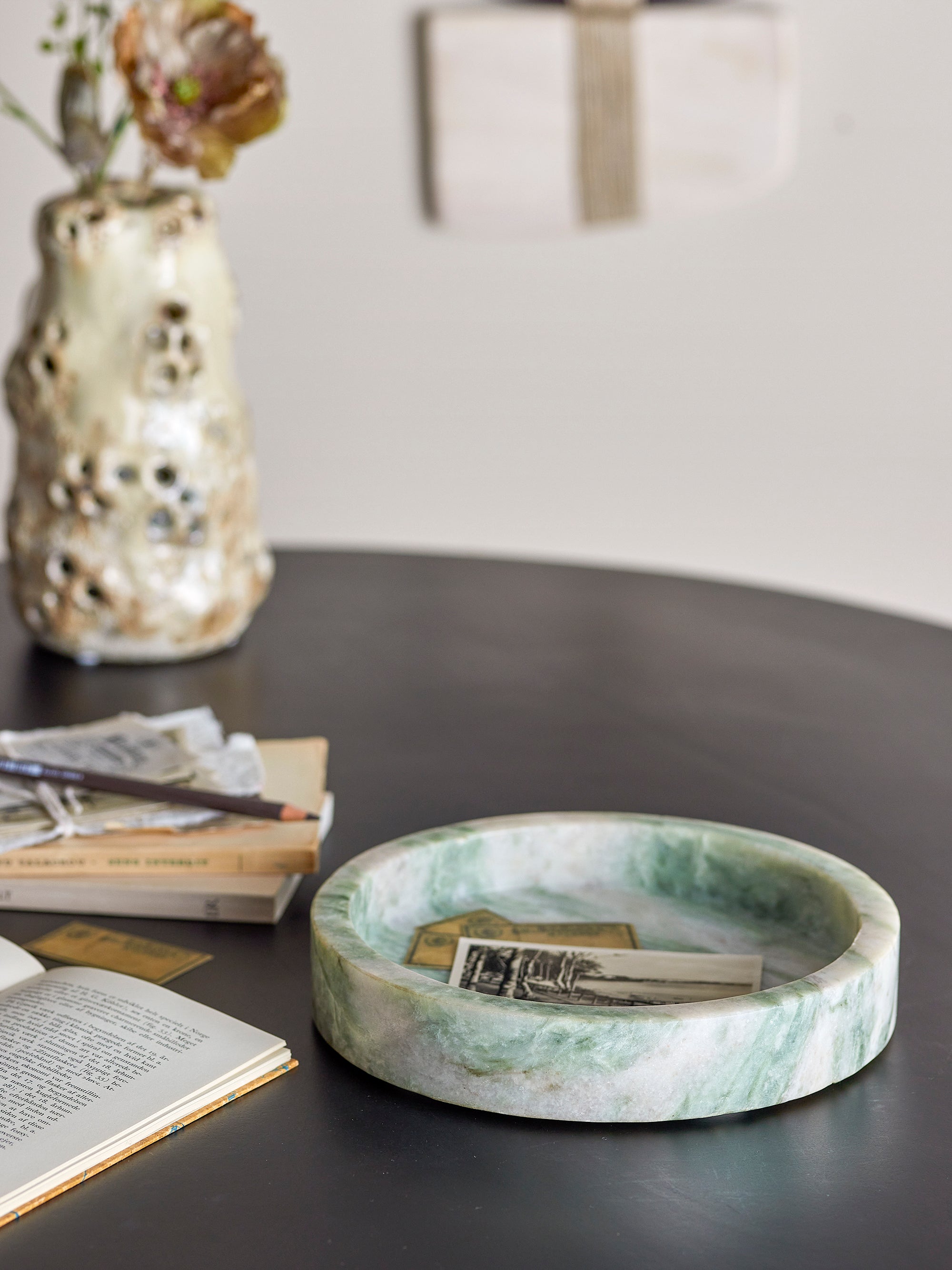 Bloomingville Ivette Bricka, Grön, Marmor