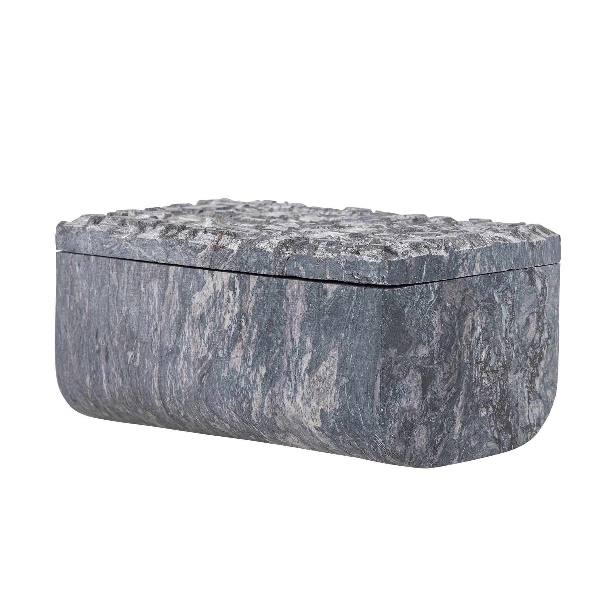 Bloomingville Nubia Box med lock, Grå, Täljsten