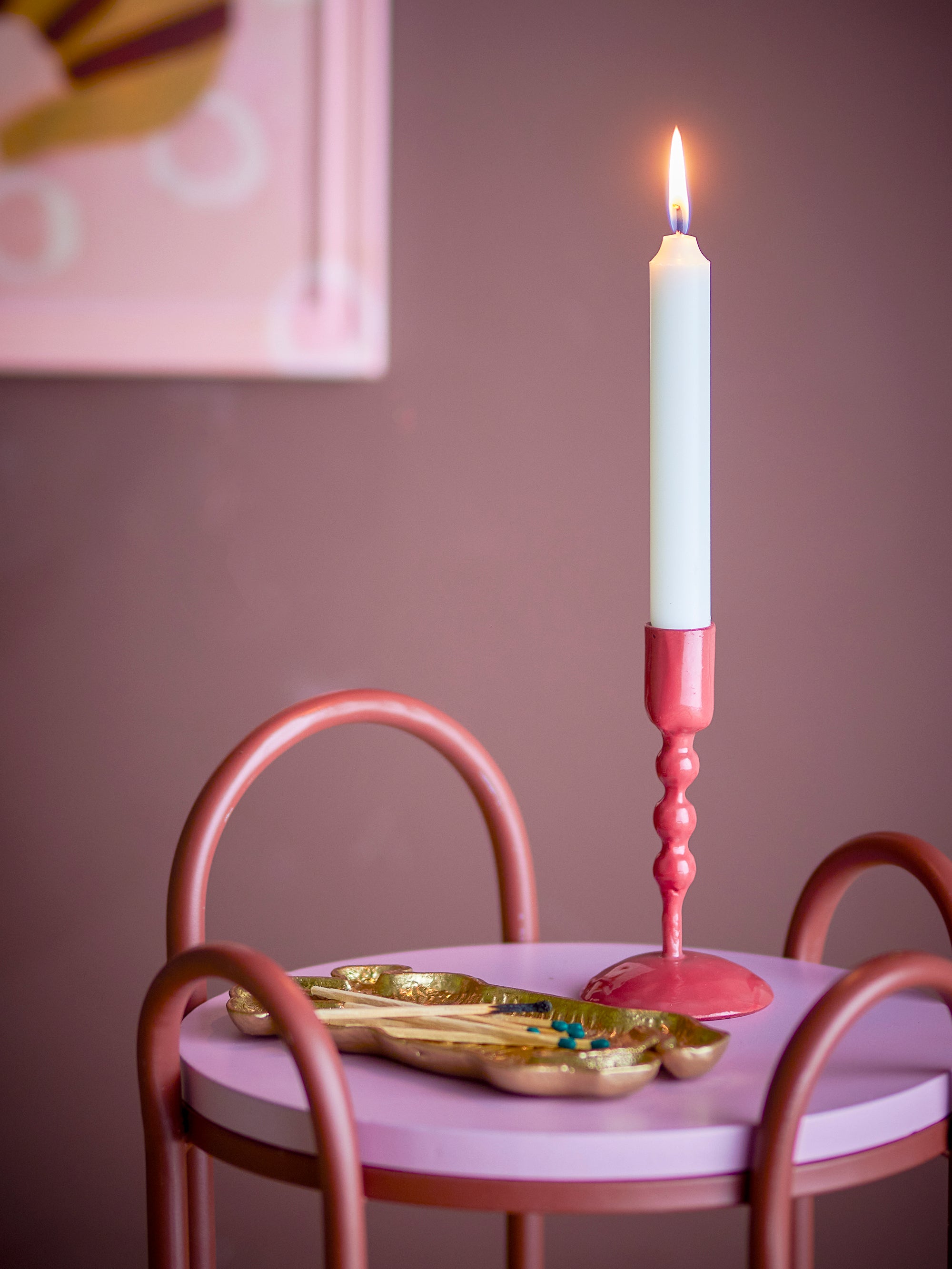 Bloomingville Eber Ljusstake, Röd, Metall