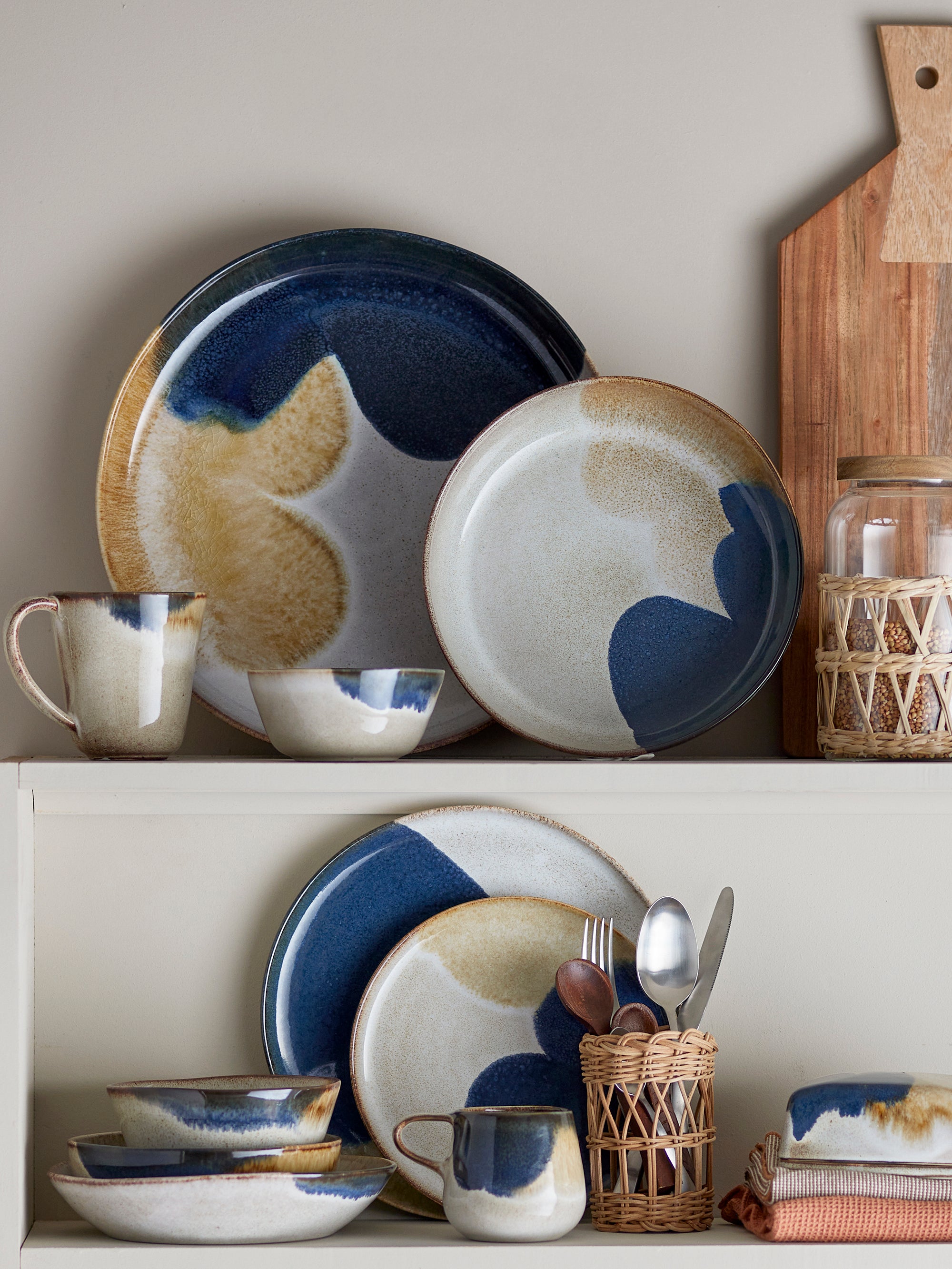 Bloomingville Jules Middagsservis, Blå, Stengods