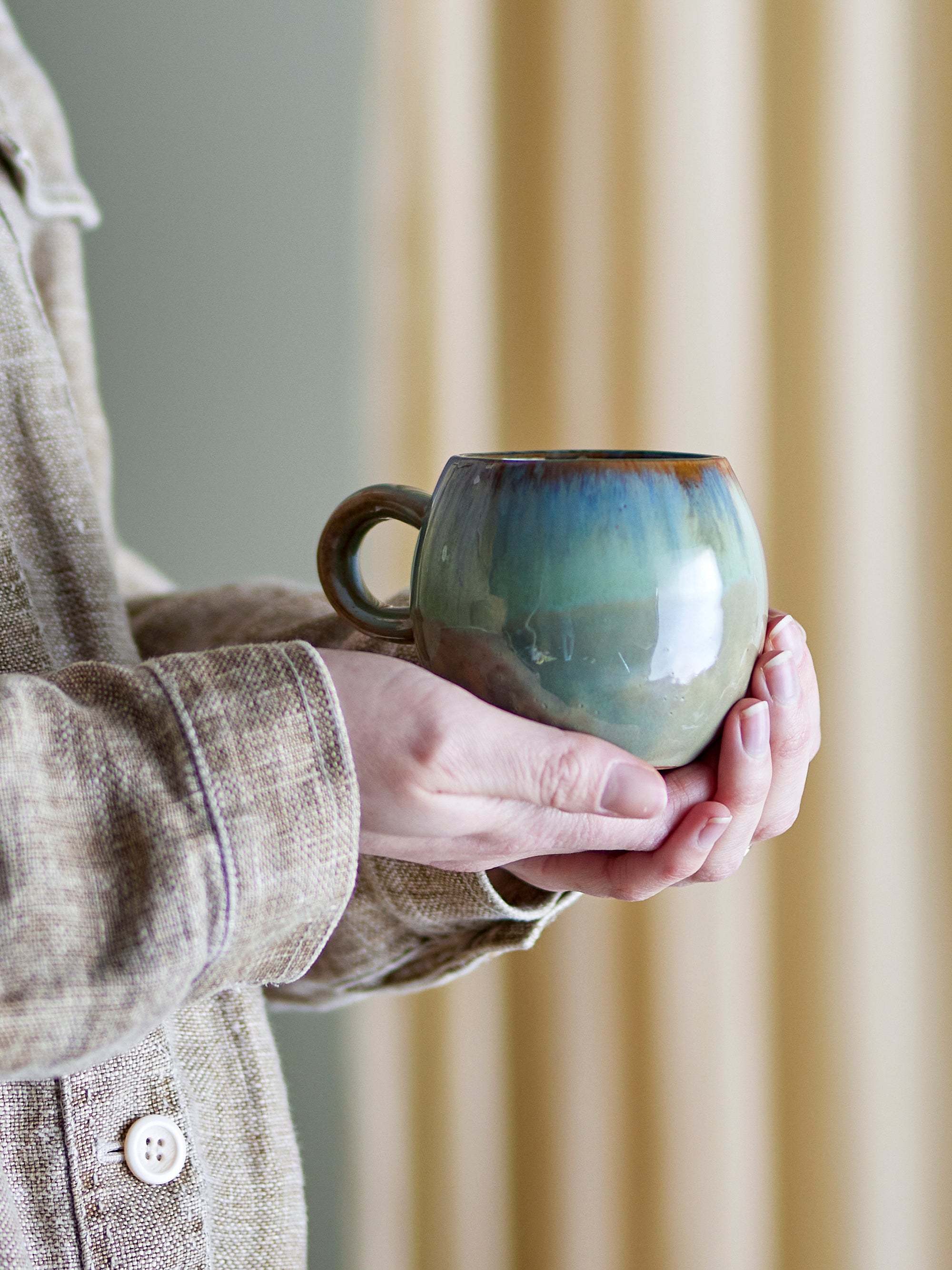 Bloomingville Paula Bägare, Grön, Stengods