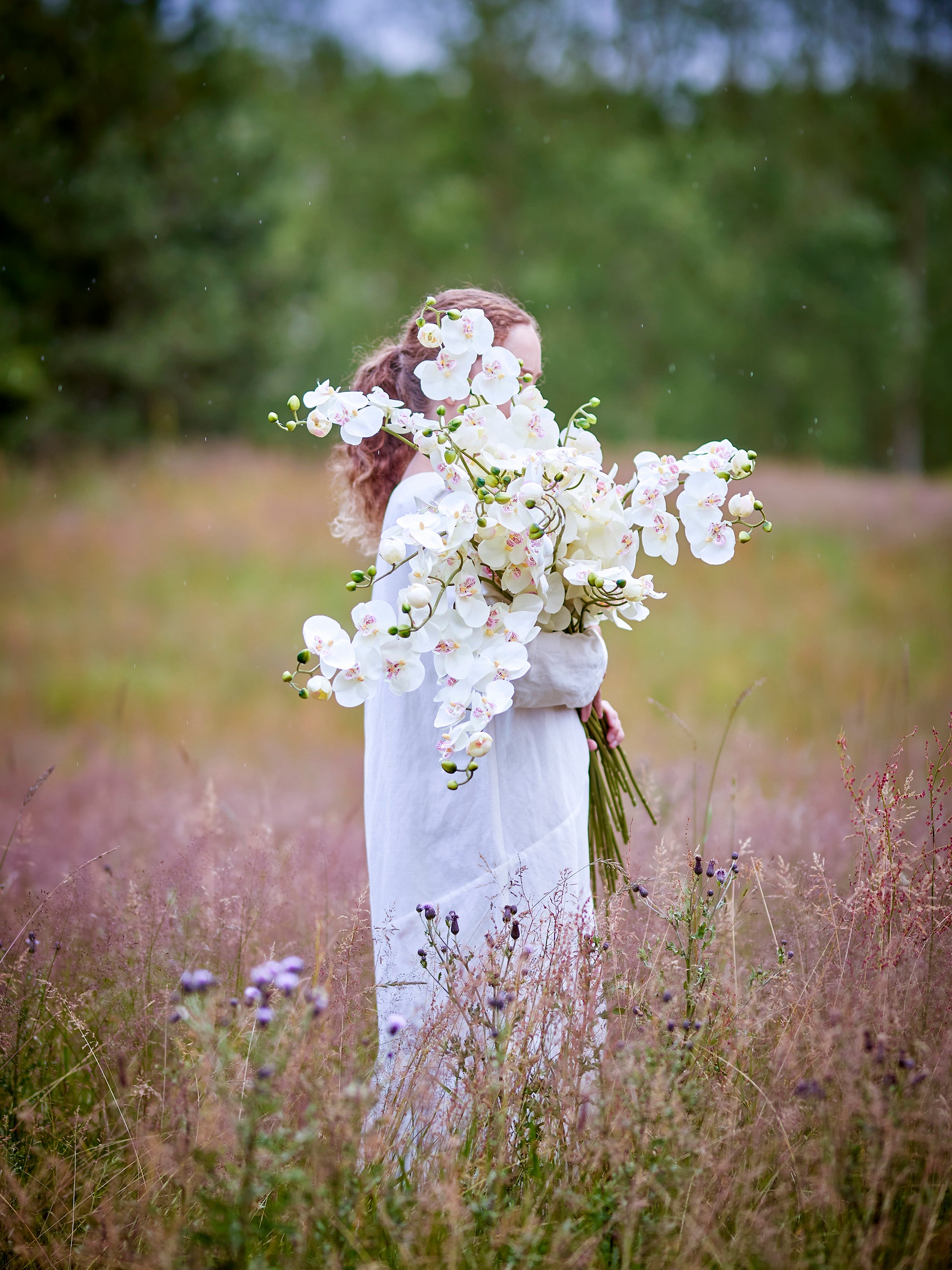 Bloomingville Orchid Stjälk, Vit, Konstgjorda Blommor