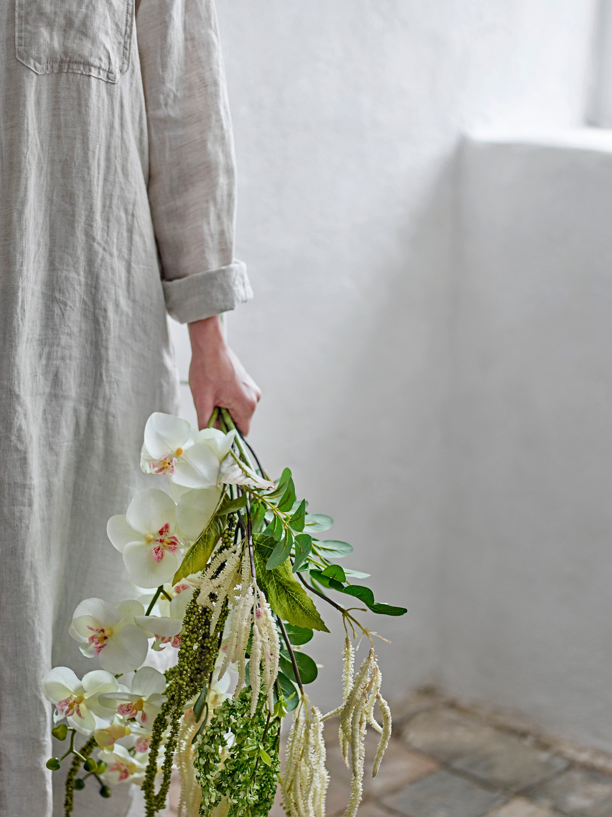 Bloomingville Orchid Stjälk, Vit, Konstgjorda Blommor