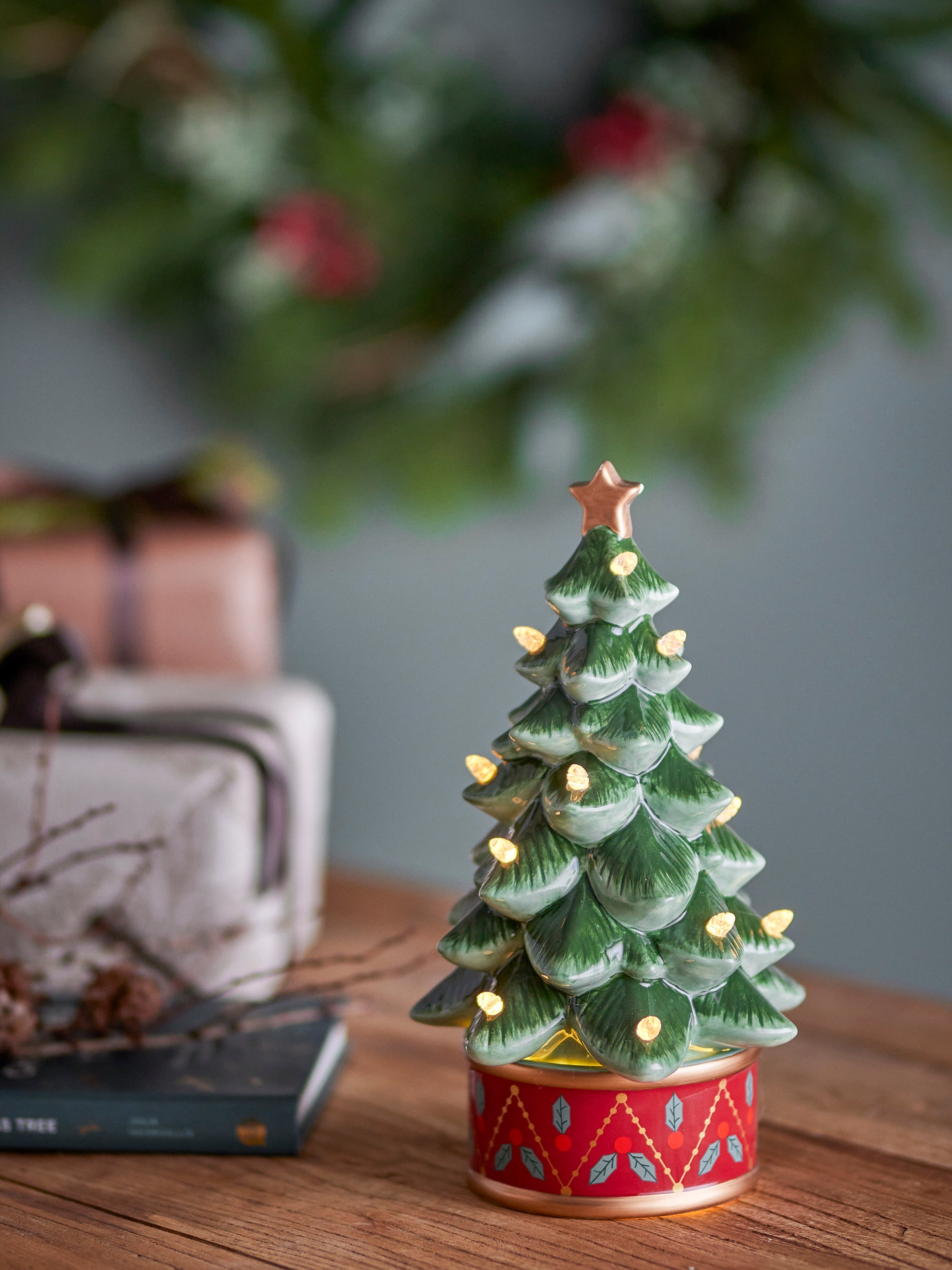 Bloomingville Fannie Deco med Ljus, Grön, Keramik