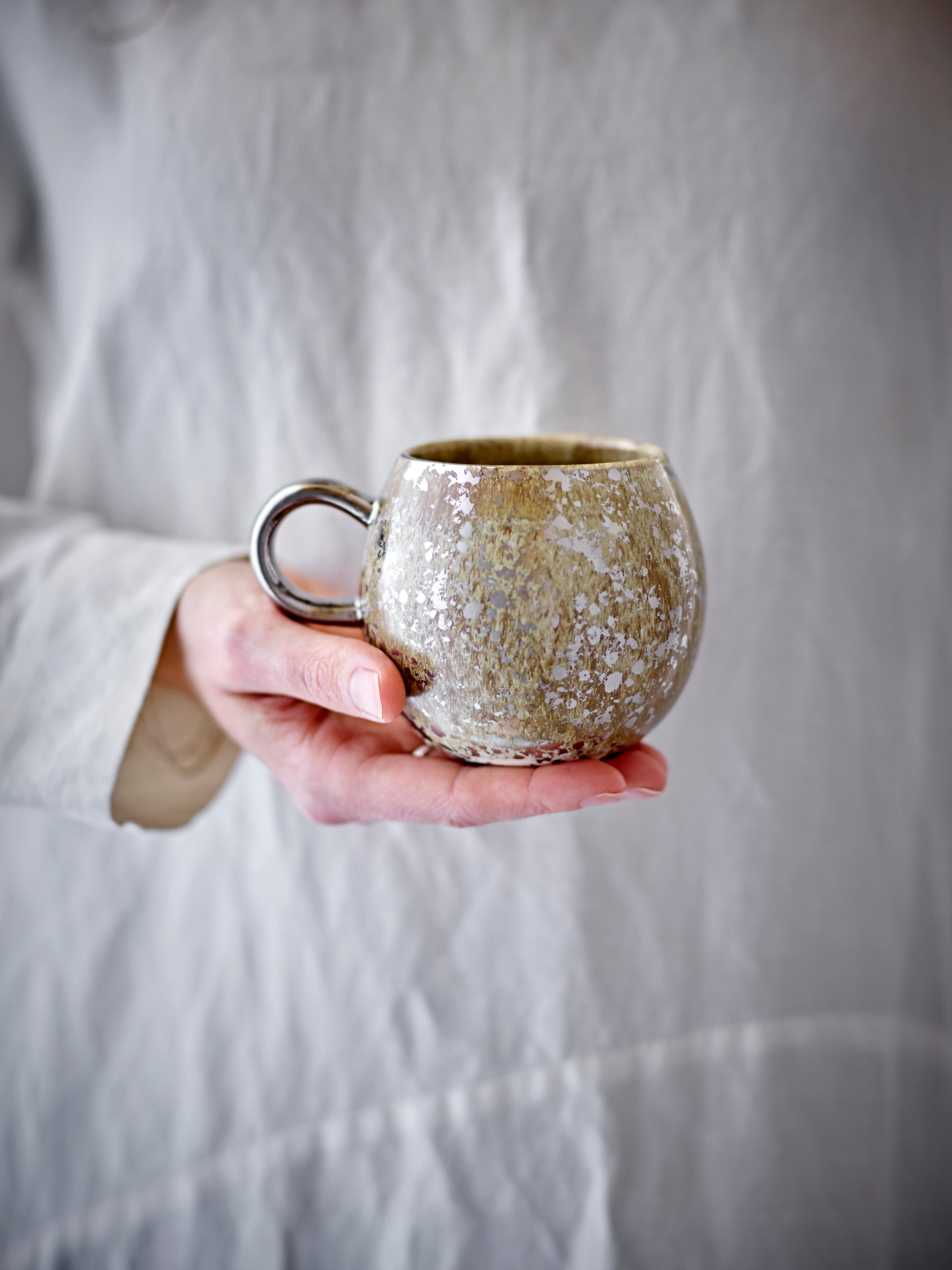 Bloomingville Paula Bägare, Grön, Stengods