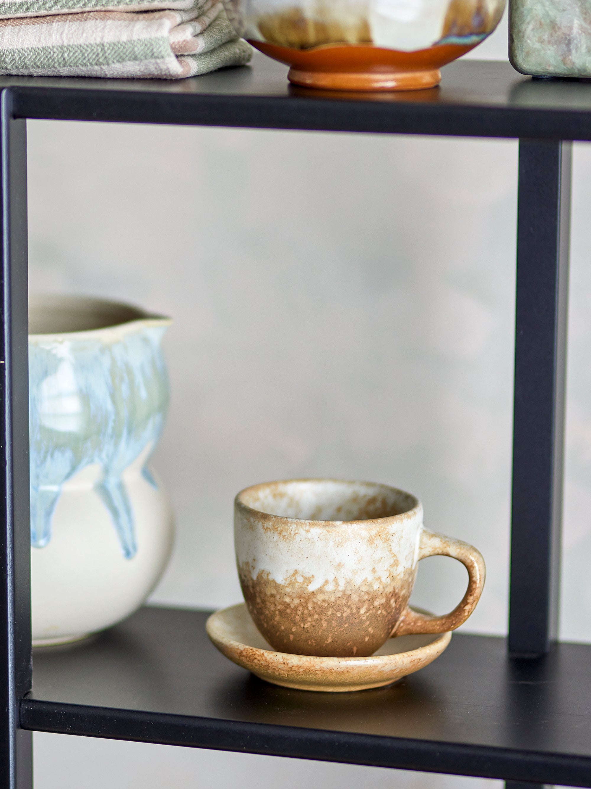 Bloomingville Brenta Kopp med Fat, Nature, Stengods