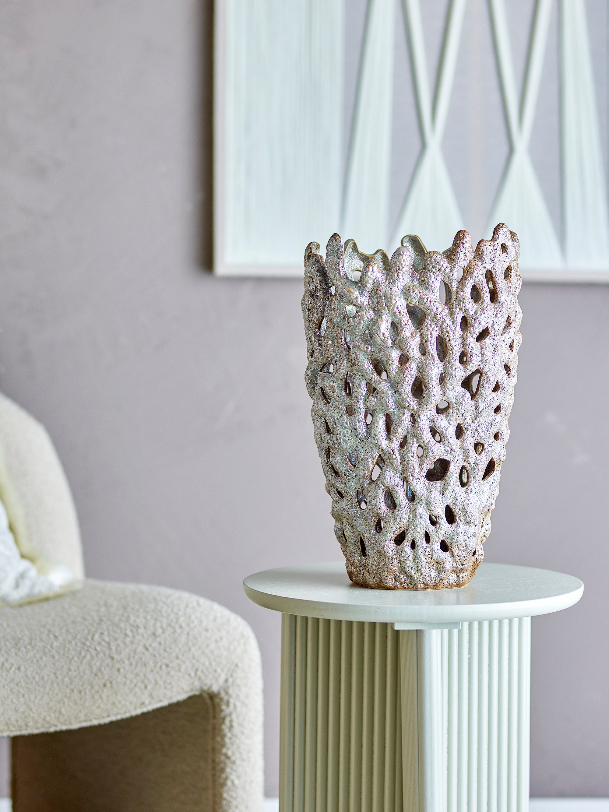 Bloomingville Eunice Deco Vas, Vit, Stengods