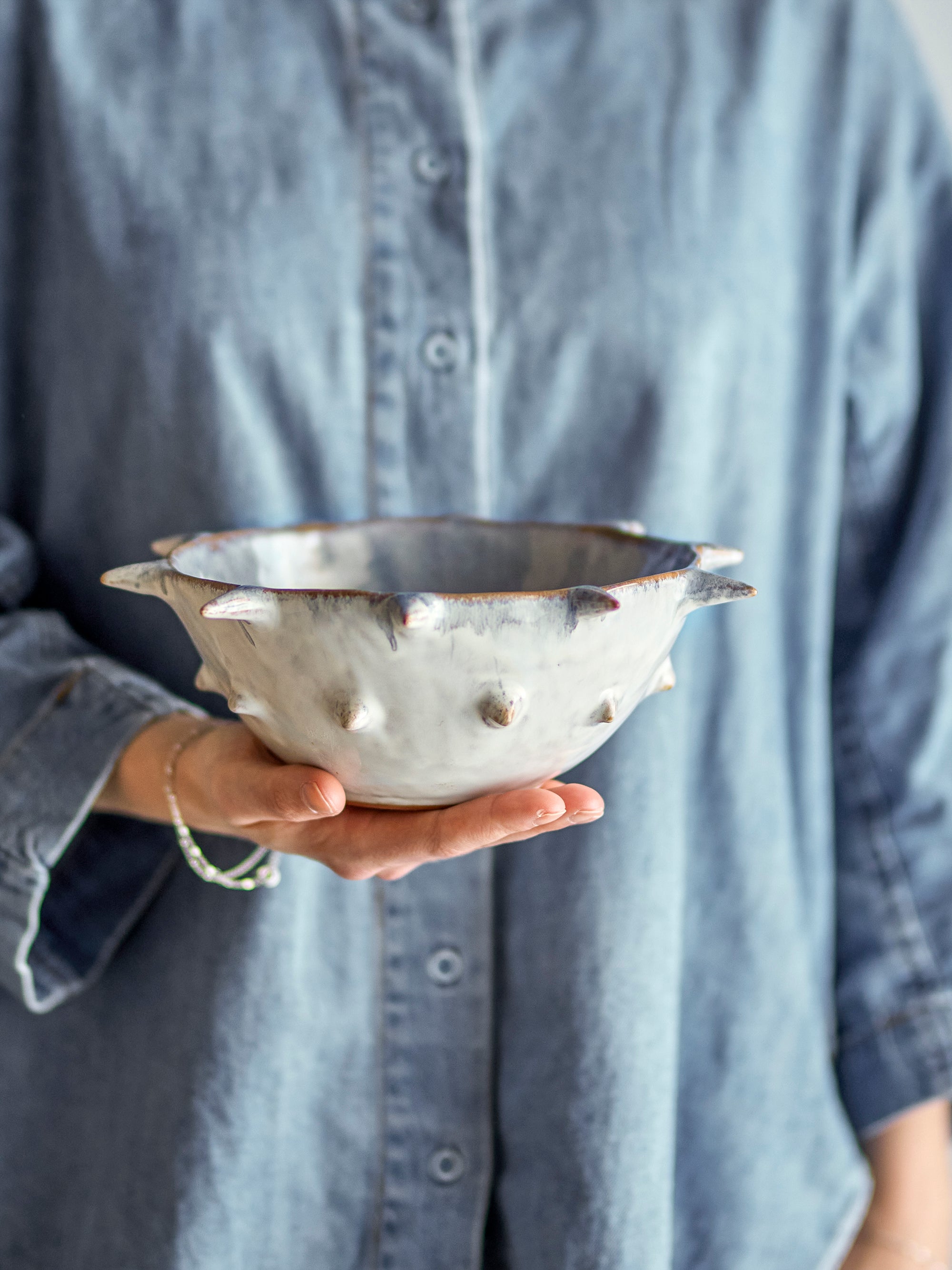 Bloomingville Edie Skål, Blå, Stengods