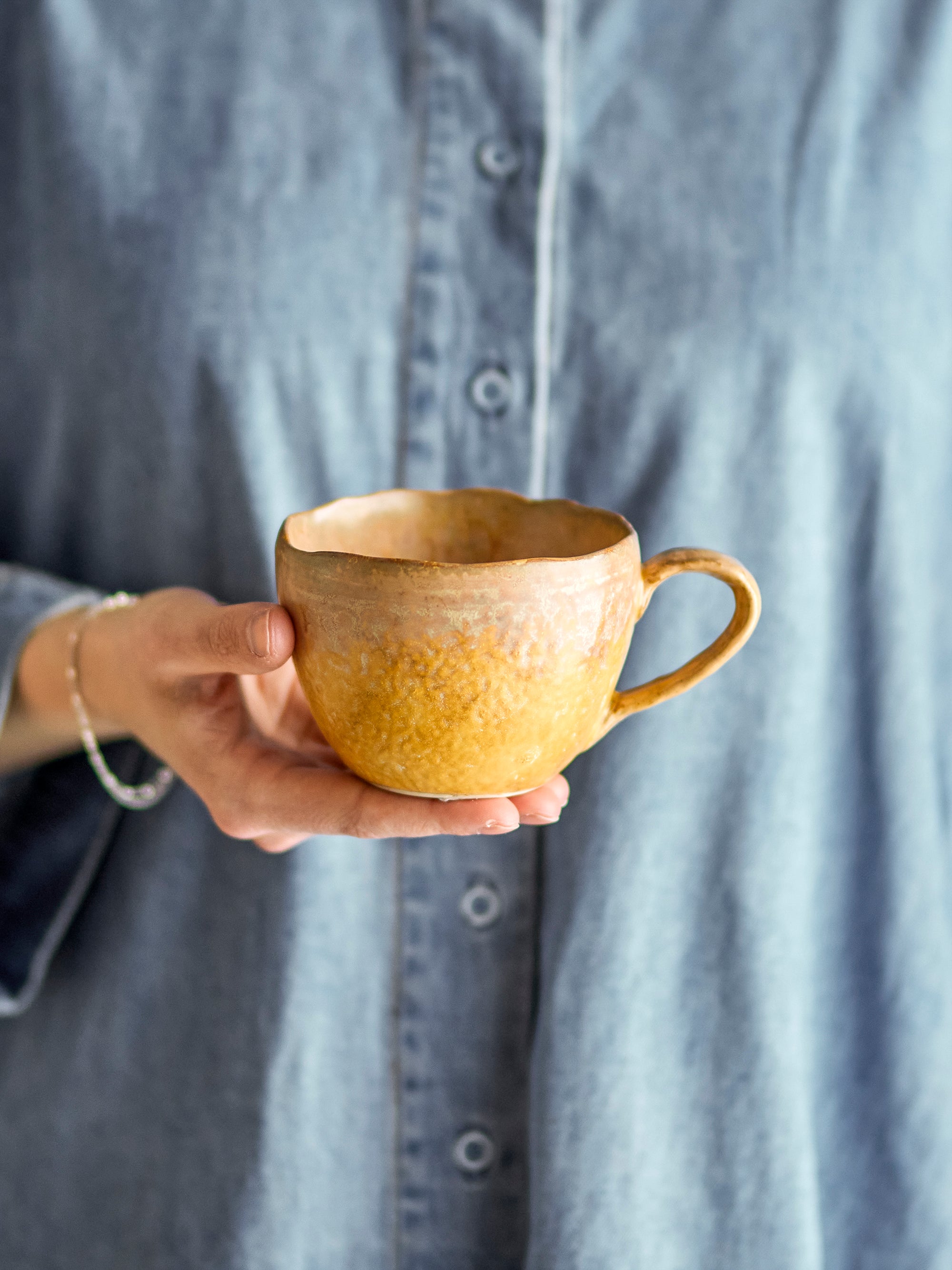 Bloomingville Milani Mugg, Gul, Stengods