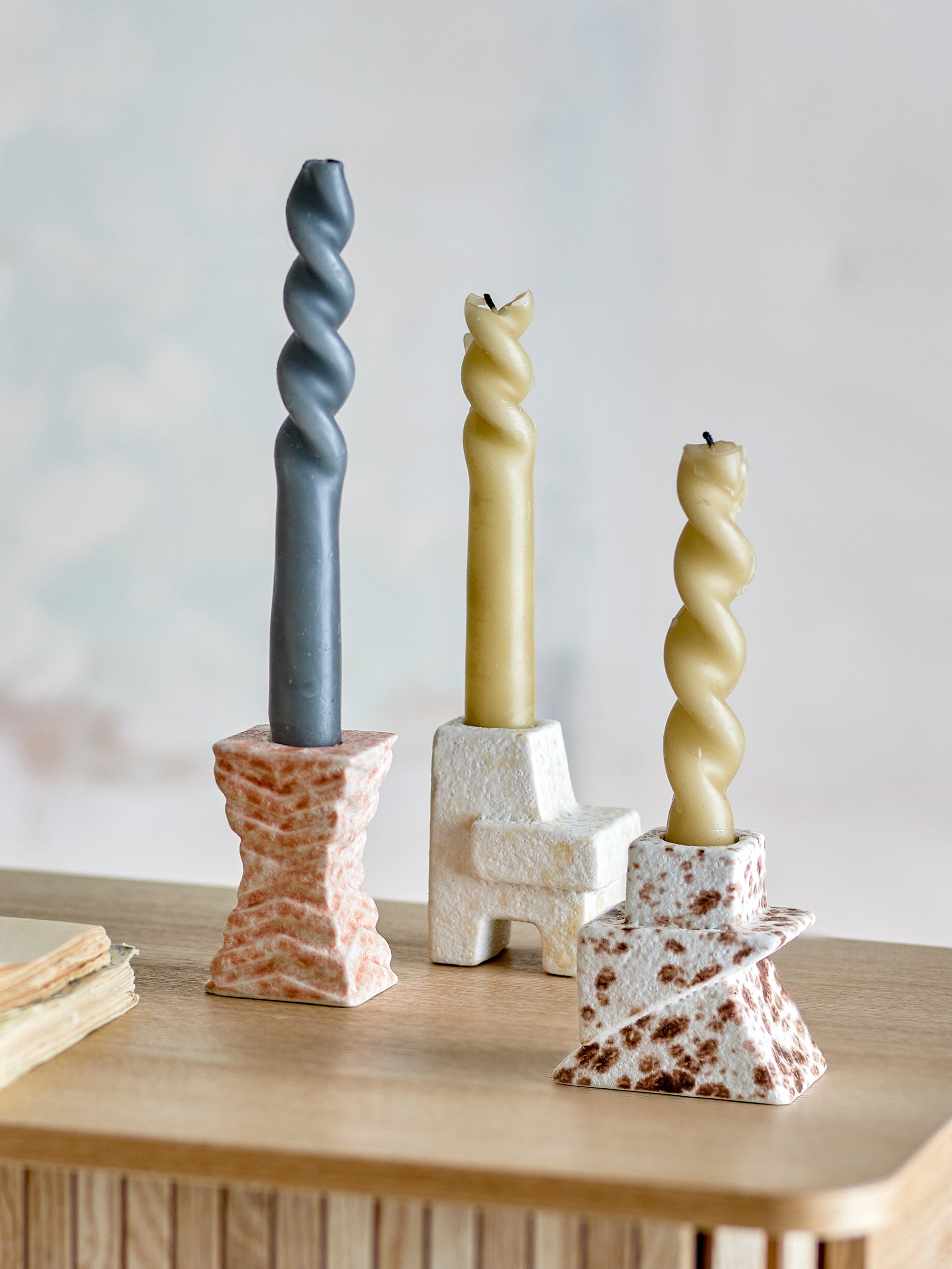 Bloomingville Blanchard Ljusstake, Natur, Stengods