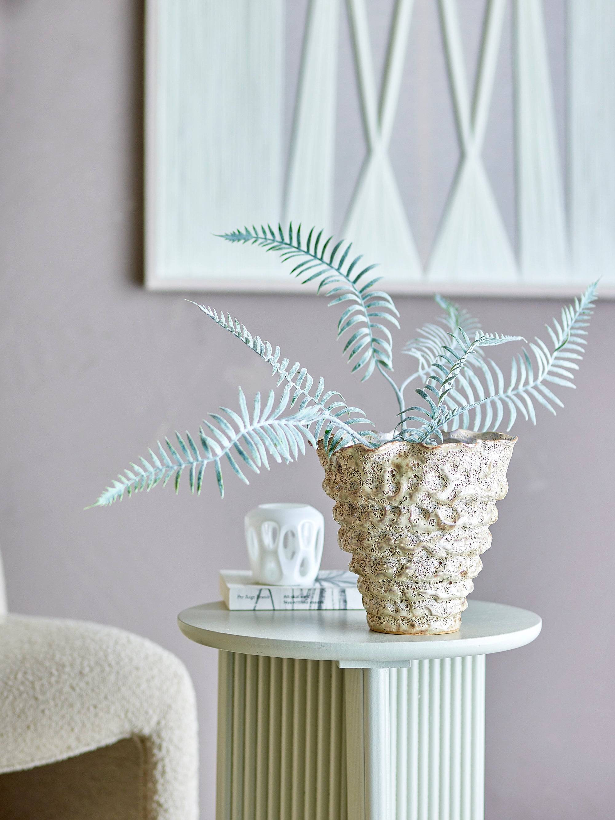 Bloomingville Colleen Blomkruka, Vit, Stengods