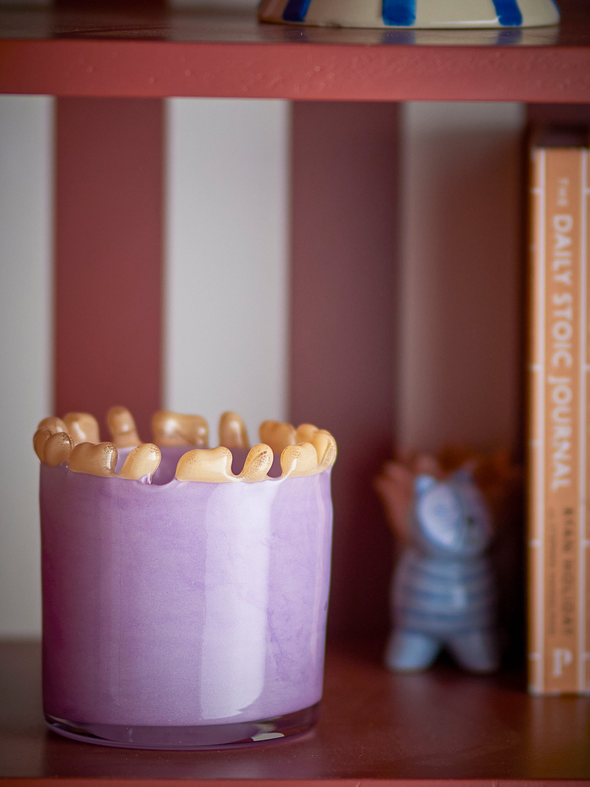 Bloomingville Edger Votivljuslykta, Lila, Glas