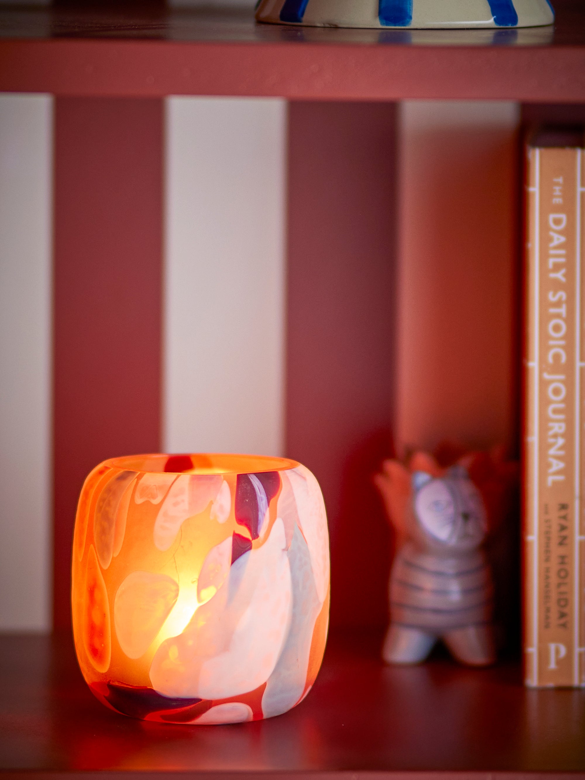 Bloomingville Karan Värmeljushållare, Rosa, Återvunnet Glas