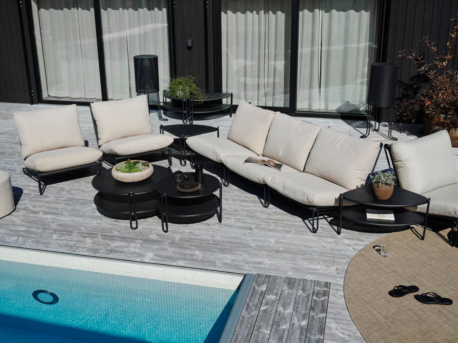 Brafab Blixt loungefåtölj Svart/Cley beige