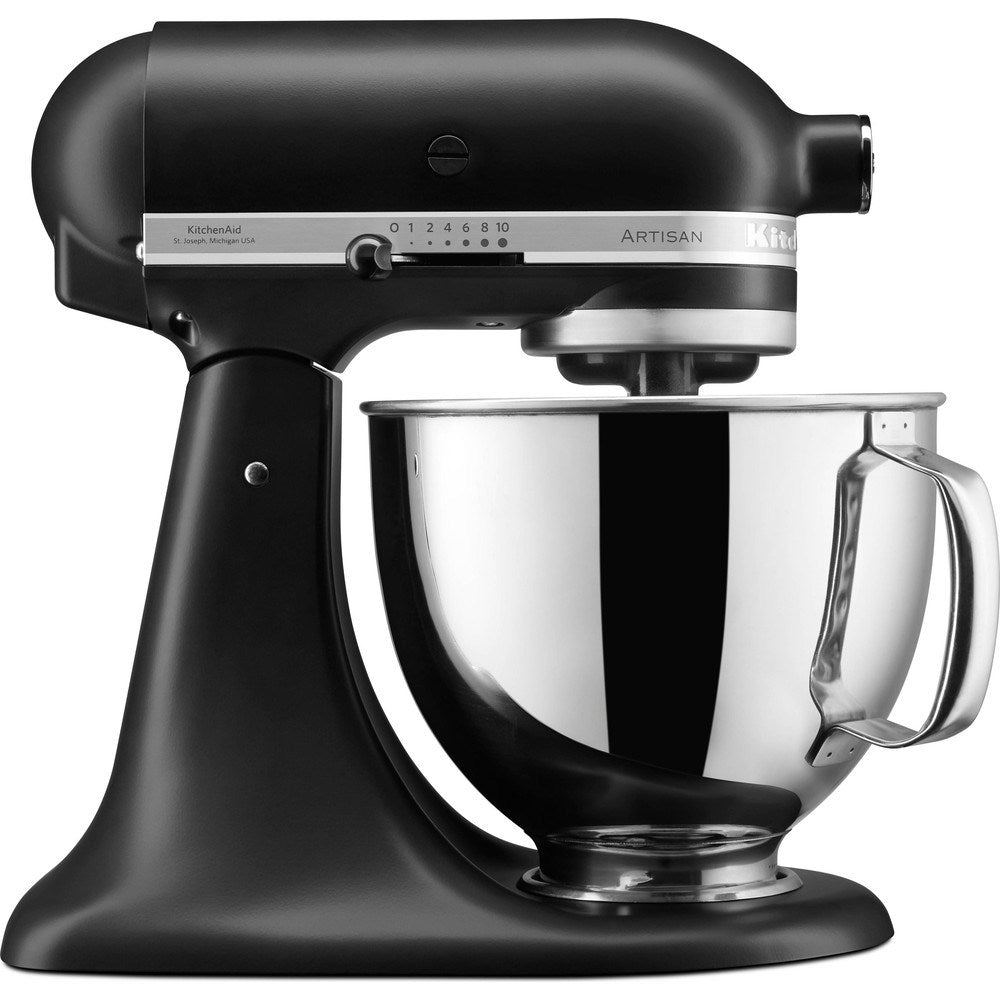 KitchenAid 5KSM125EBM, 4,8 l, Svart, Matte black, 220 RPM, 58 RPM, 220 RPM