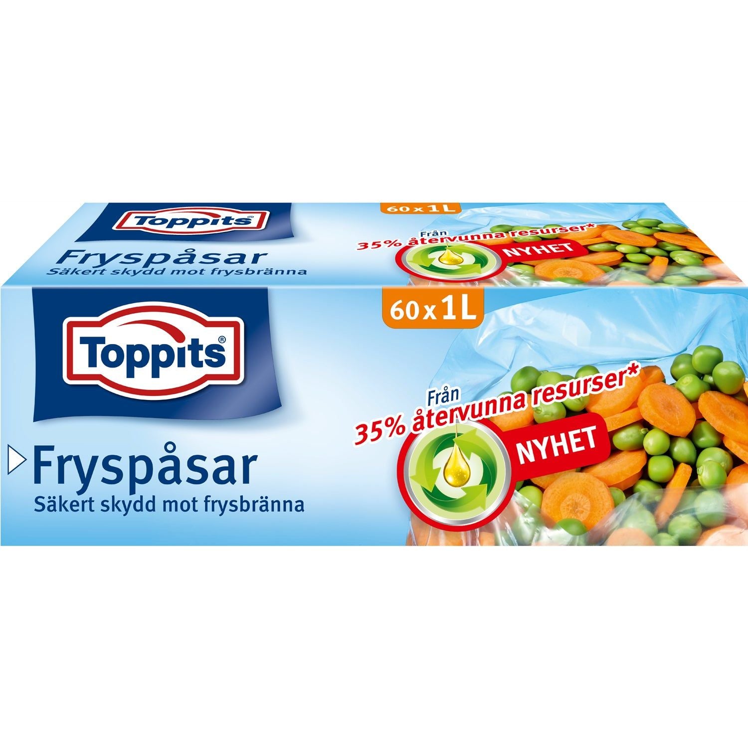 Toppits Fryspåsar 1L 60st (Obs 9st DFP)