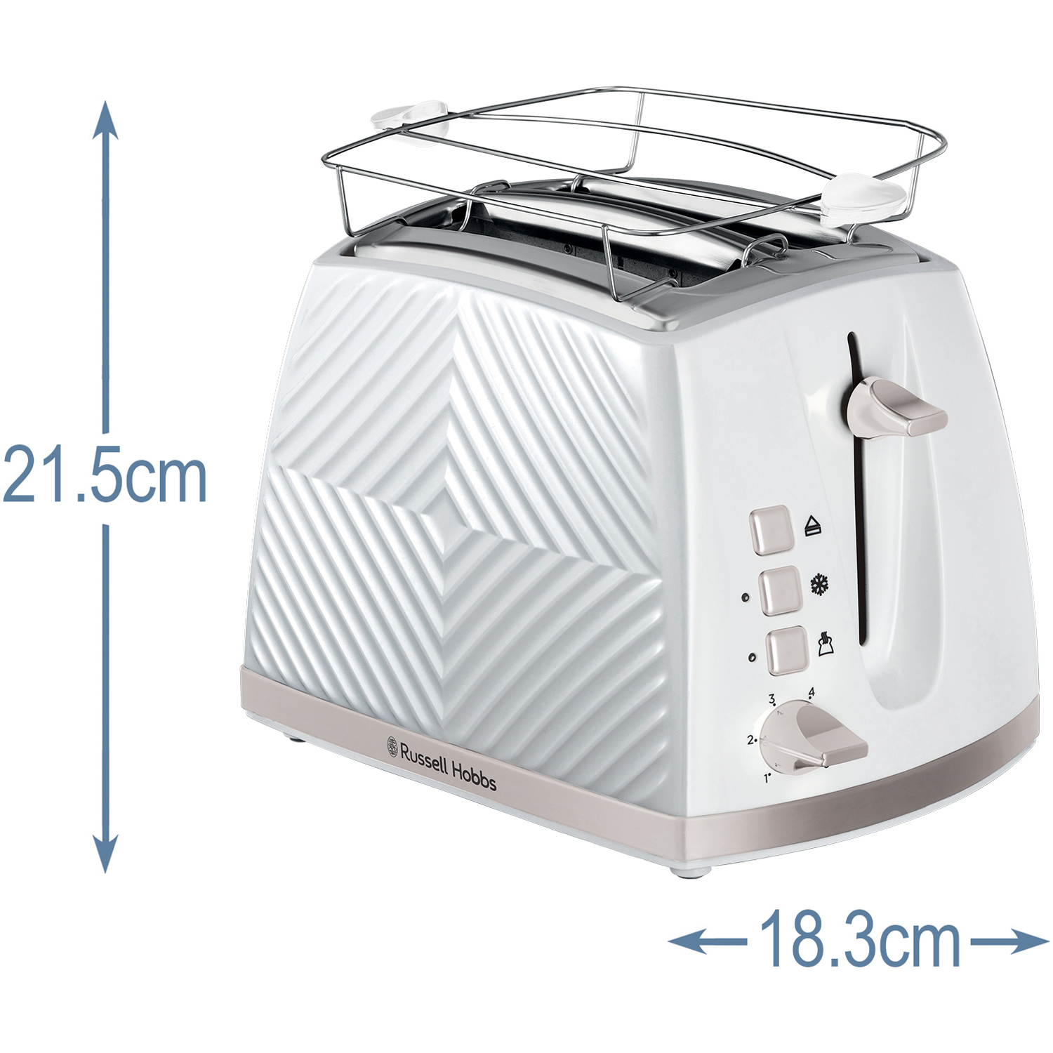 Russell Hobbs Brödrost Vit Groove 2S Toast 26391-56