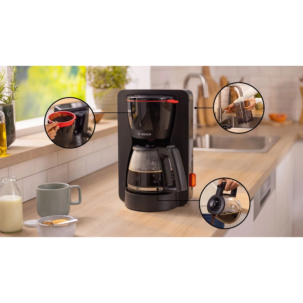 Bosch MyMoment kaffebryggare Med Glaskanna Svart