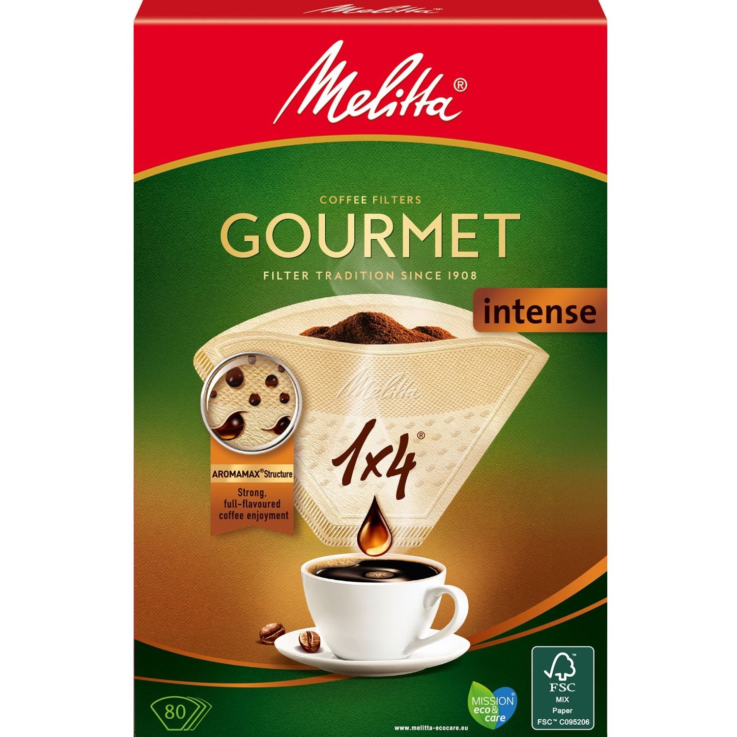 Melitta Kaffefilter Gourmet Intense 1X4 80P 8st DFP